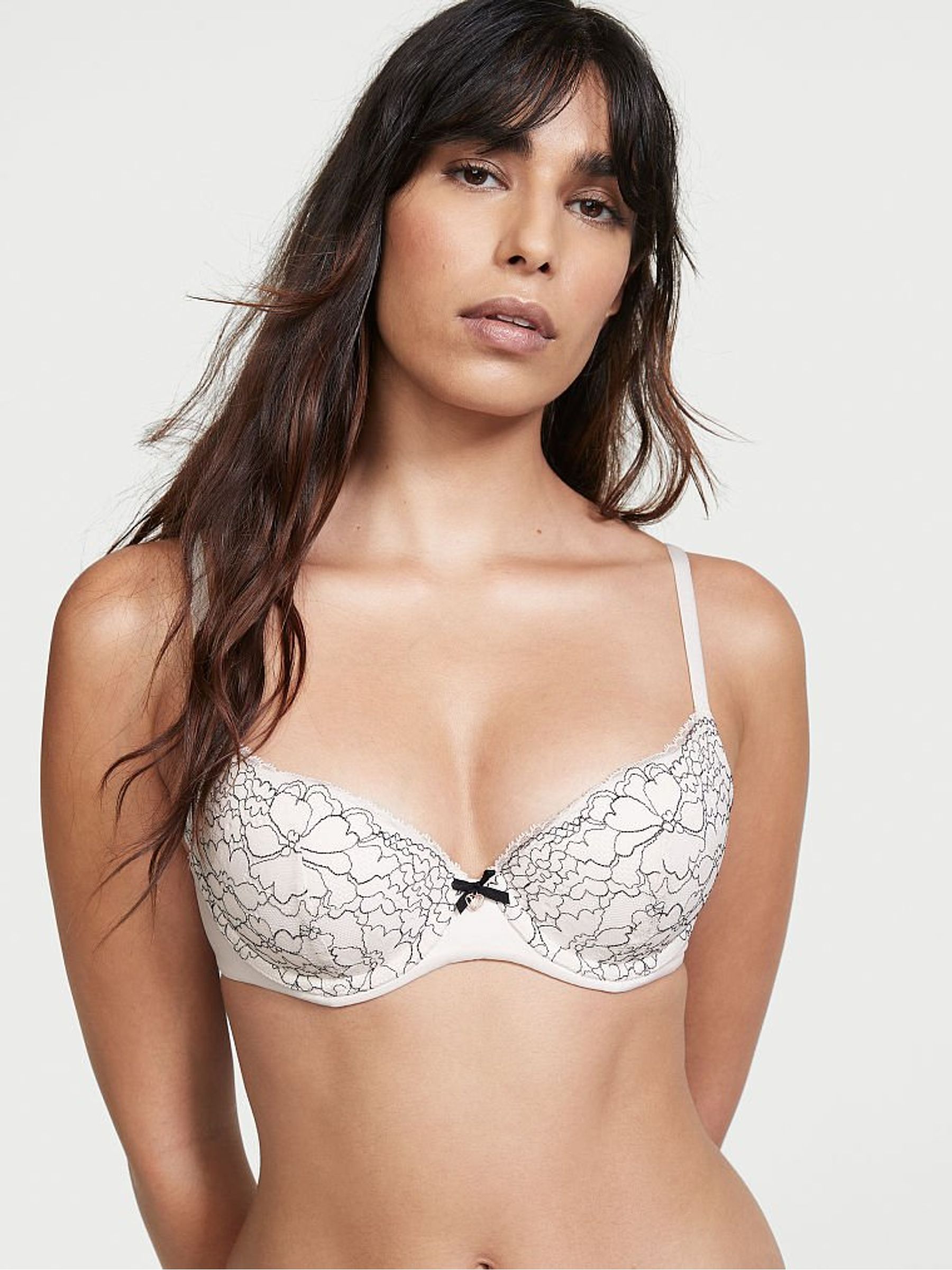 Coconut White Corded XDYE Lace Lightly Lined Demi Bra - Image 1 of 4