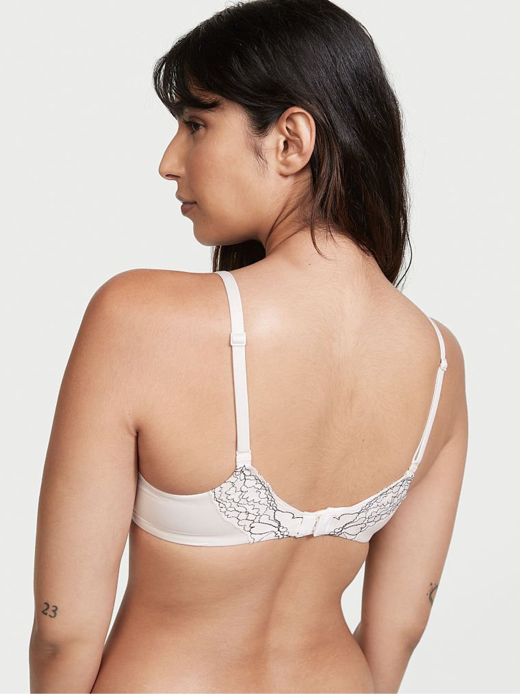 Coconut White Corded XDYE Lace Lightly Lined Demi Bra - Image 2 of 4