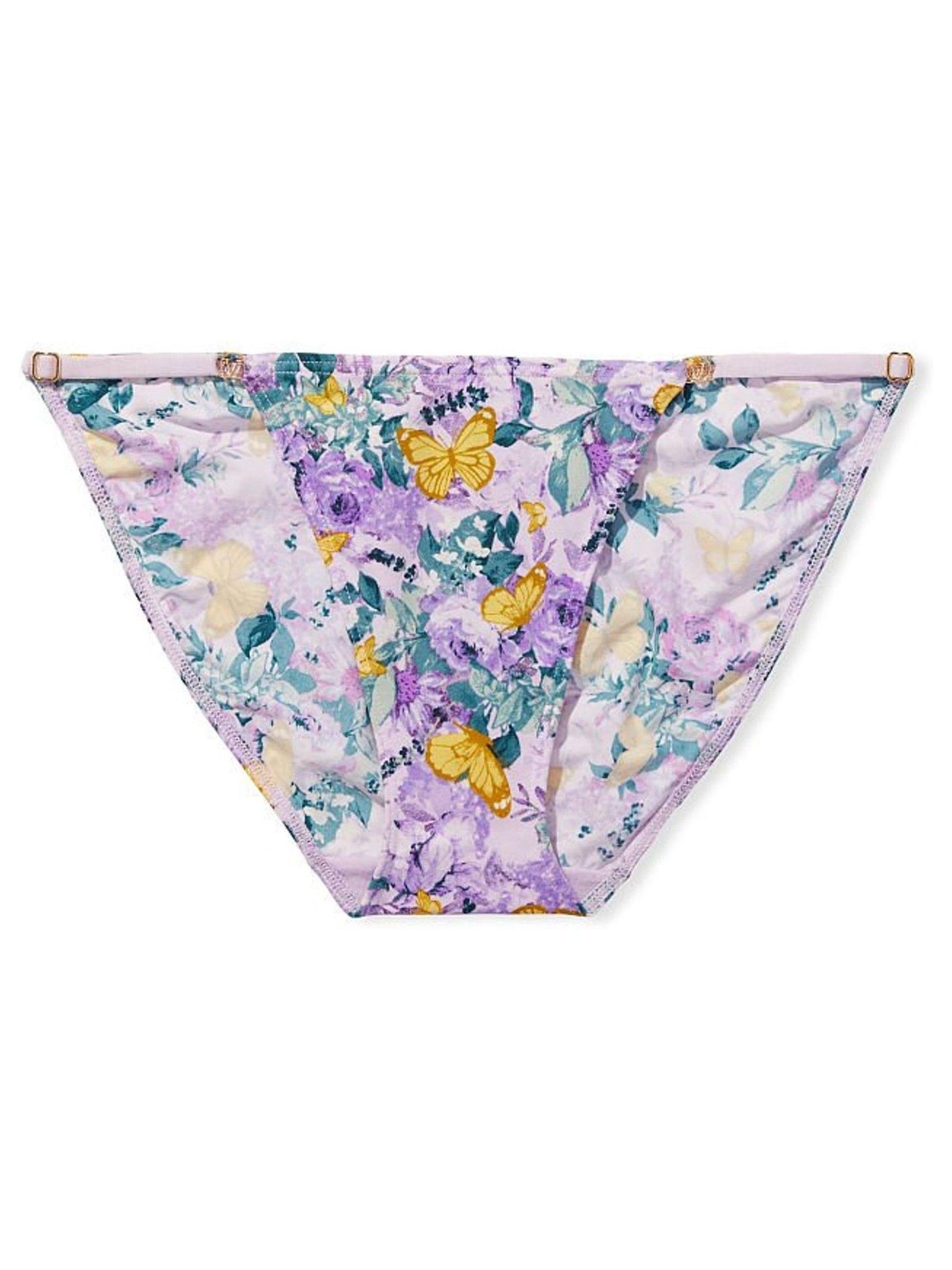 Purple Garden Butterflies Print Adjustable String Bikini Knickers - Image 1 of 4
