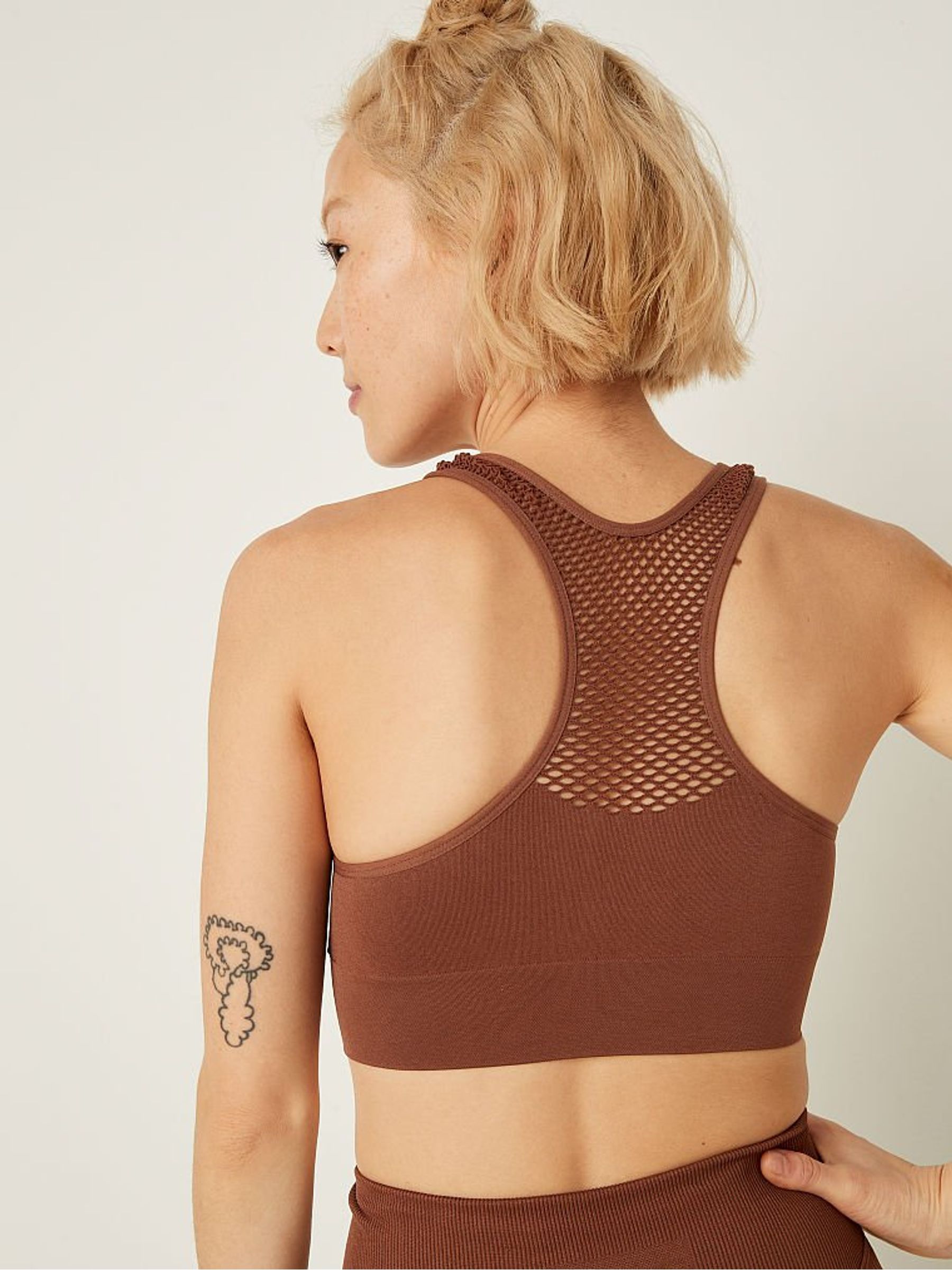 Soft Cappucino Brown Unlined Lace Triangle Bralette - Image 2 of 4