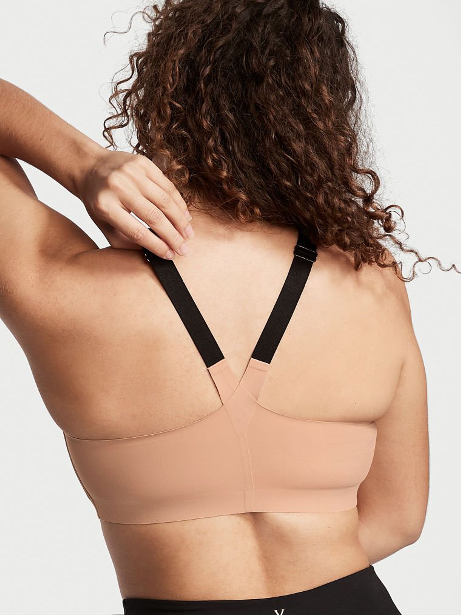 Black Smooth Front Fastening Wired High Impact Sports Bra - Image 2 of 3