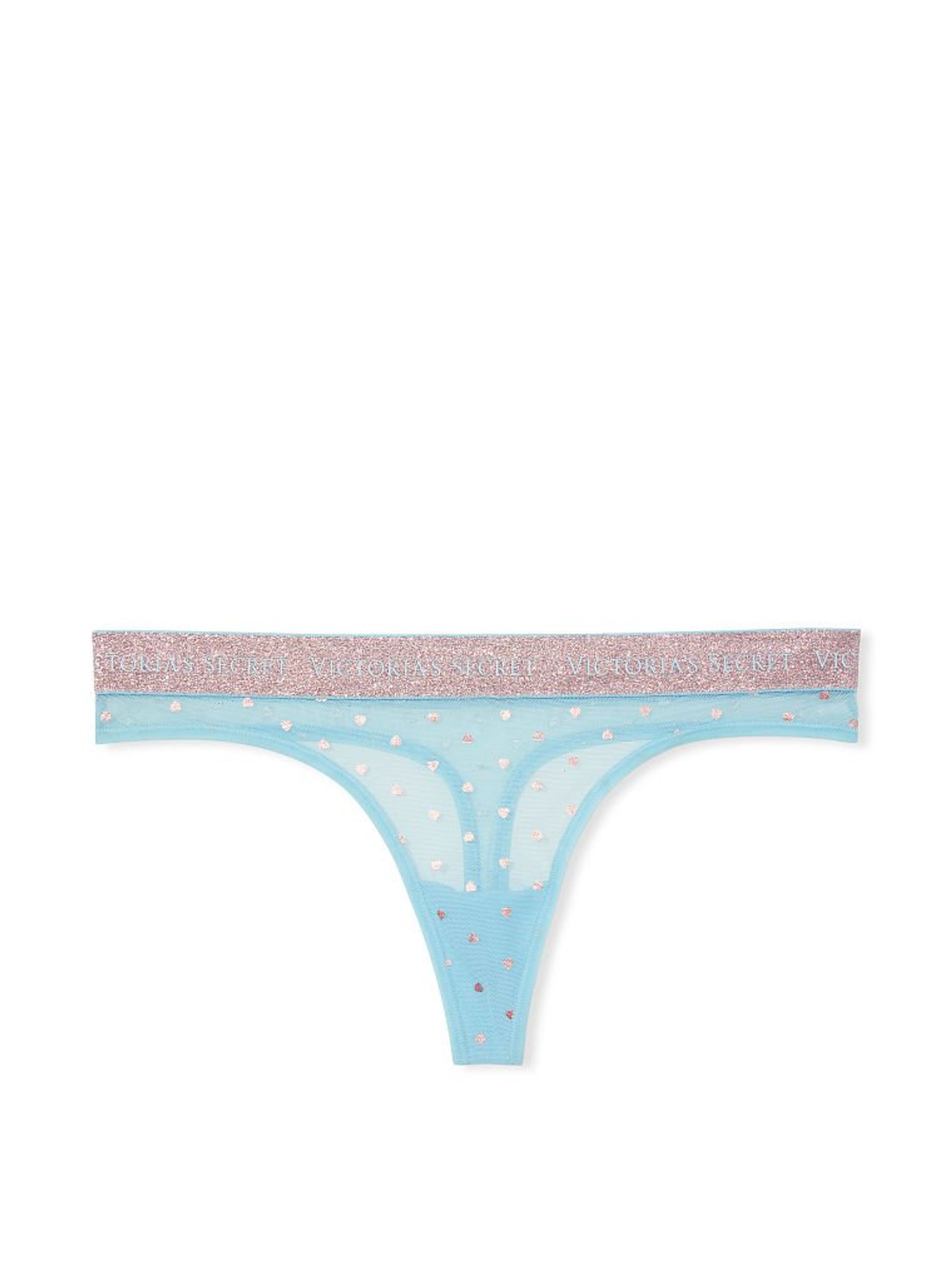 Breaker Pink Foil Heart Cotton Old School Love Again Thong Panty - Image 3 of 3