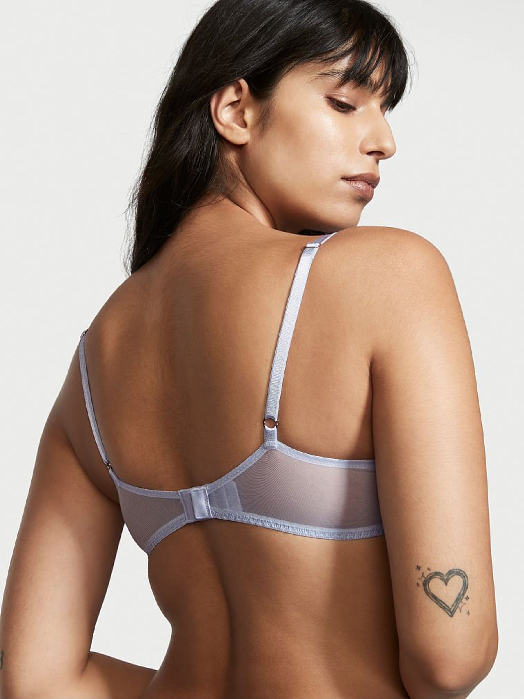 Icy Lavender Purple Lace Lightly Lined Non Wired Bra - Image 2 of 3 Icy Lavender Purple Lace Lightly Lined Non Wired Bra - Image 2 of 3