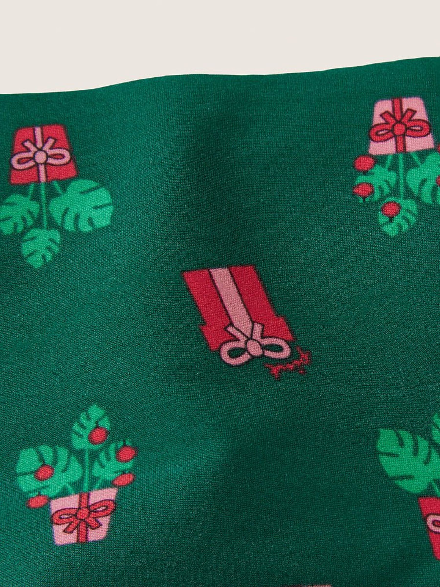 Dark Garden Green Christmas Print No Show Thong Knicker - Image 2 of 2 Dark Garden Green Christmas Print No Show Thong Knicker - Image 2 of 2