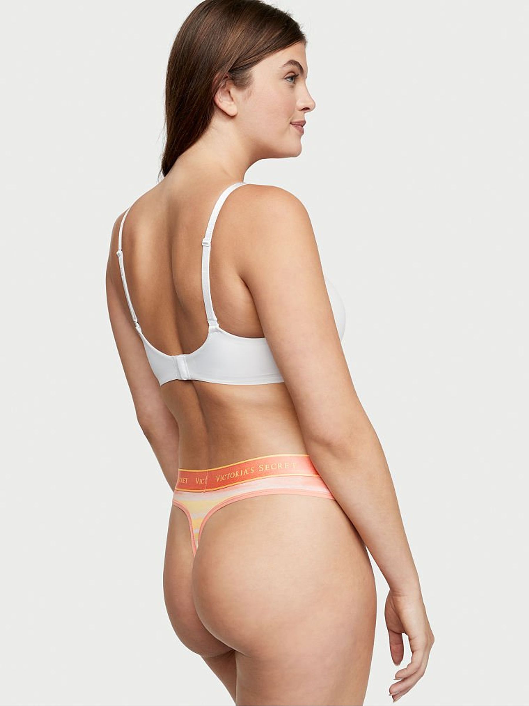 Tie Dye Vanilla Dream White Cotton Logo Thong Panty - Image 2 of 3