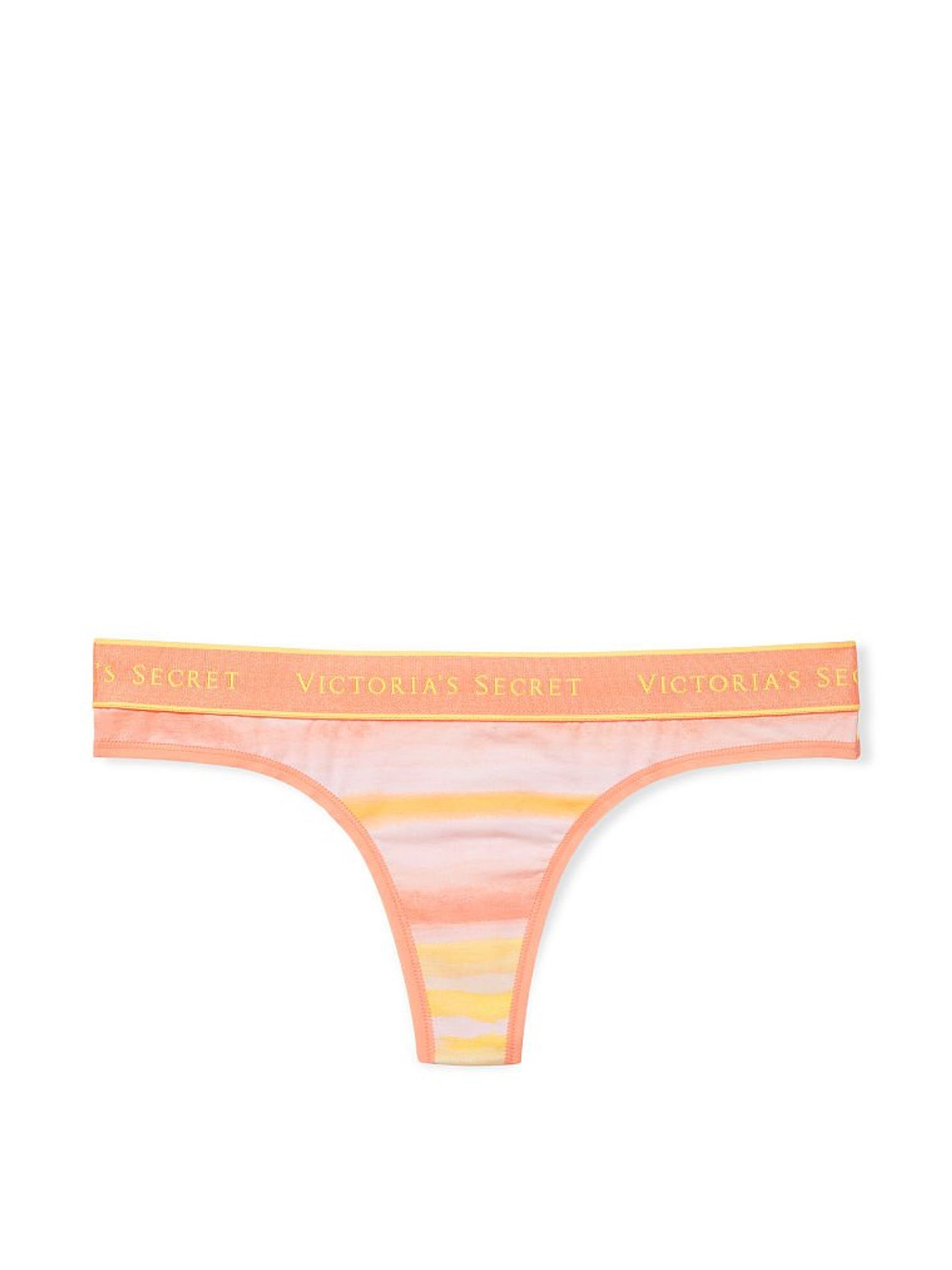 Tie Dye Vanilla Dream White Cotton Logo Thong Panty - Image 3 of 3
