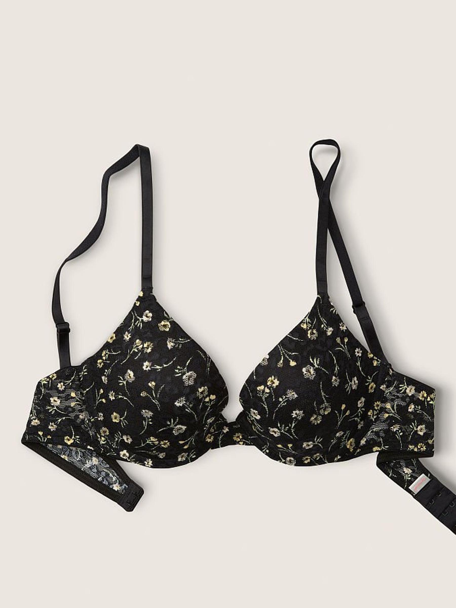 Pure Black Floral Wear Everywhere PushUp Bra - Image 3 of 5