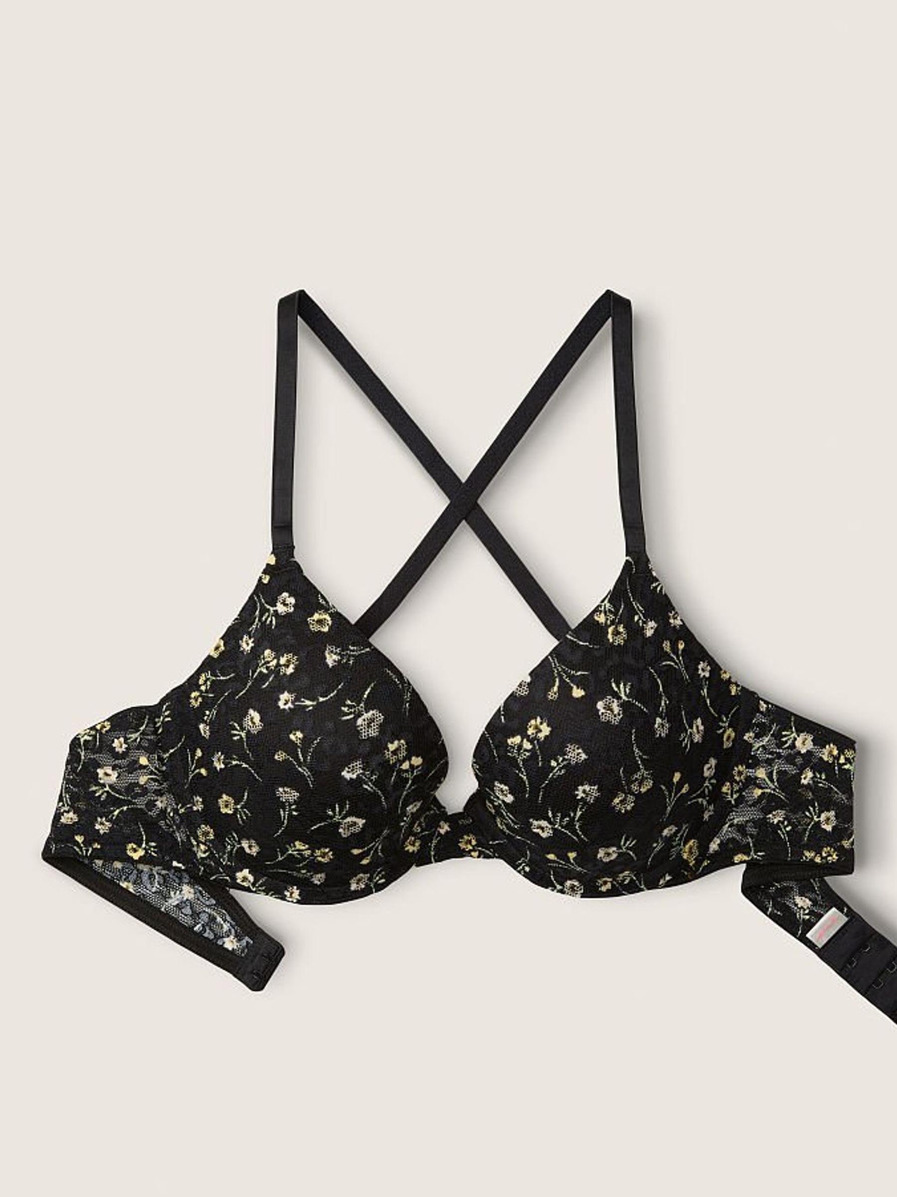 Pure Black Floral Wear Everywhere PushUp Bra - Image 4 of 5