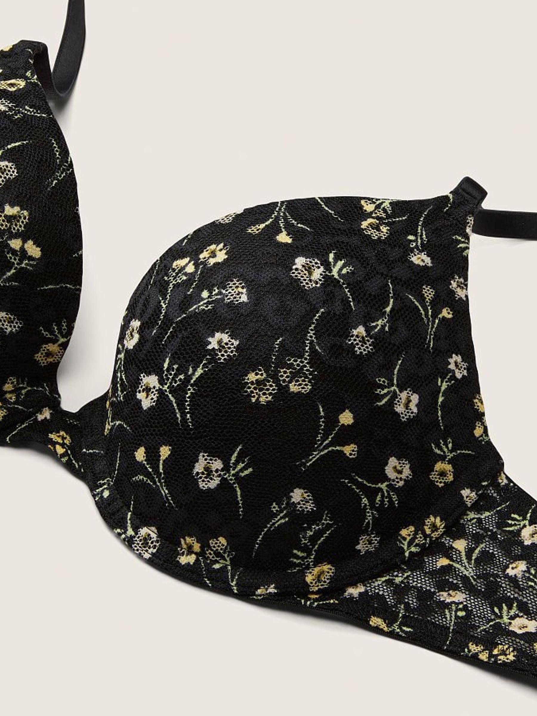 Pure Black Floral Wear Everywhere PushUp Bra - Image 5 of 5