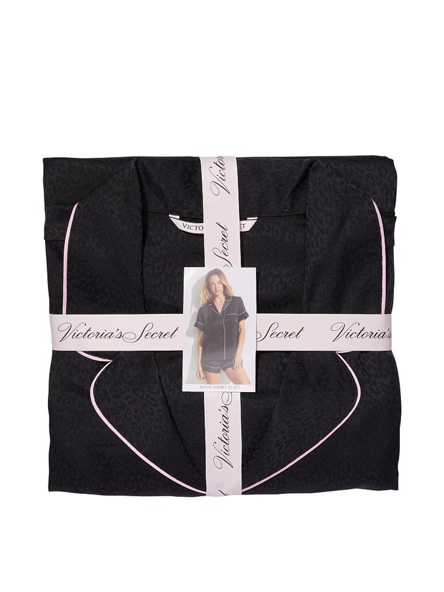 Black Leopard Satin Short Pyjama Set - Image 4 of 4