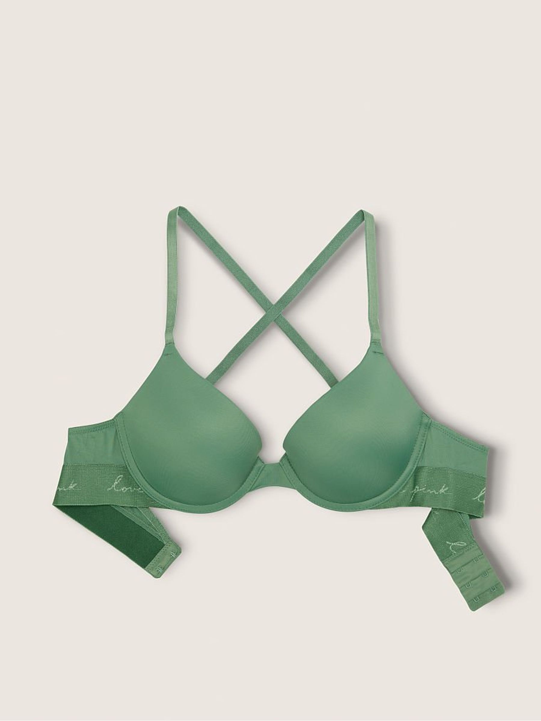 Soft Pine Green Smooth Push Up T-Shirt Bra - Image 2 of 3 Soft Pine Green Smooth Push Up T-Shirt Bra - Image 2 of 3