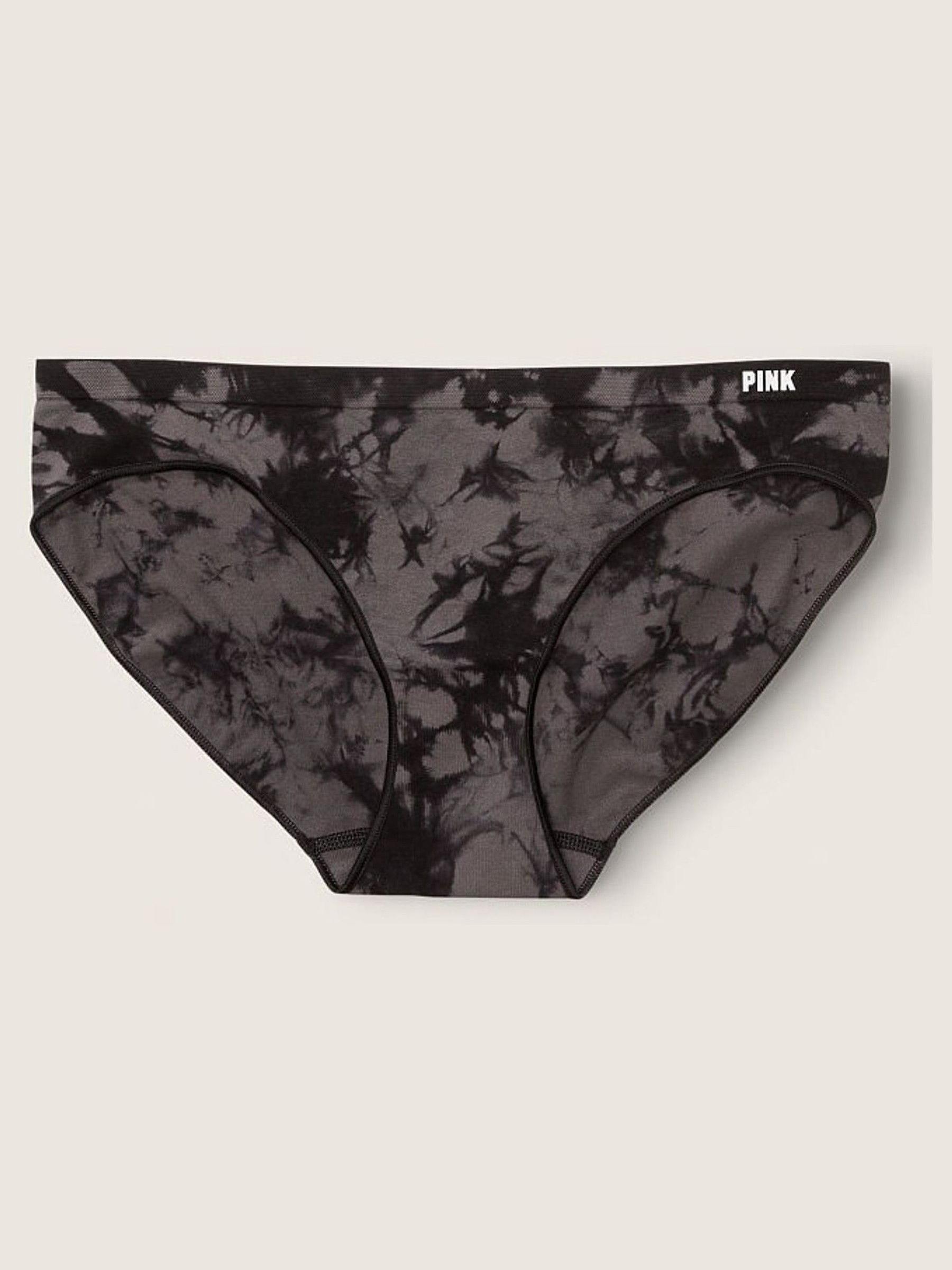 Dark Charcoal Tie Dye Grey Bikini Seamless Knickers - Image 3 of 4