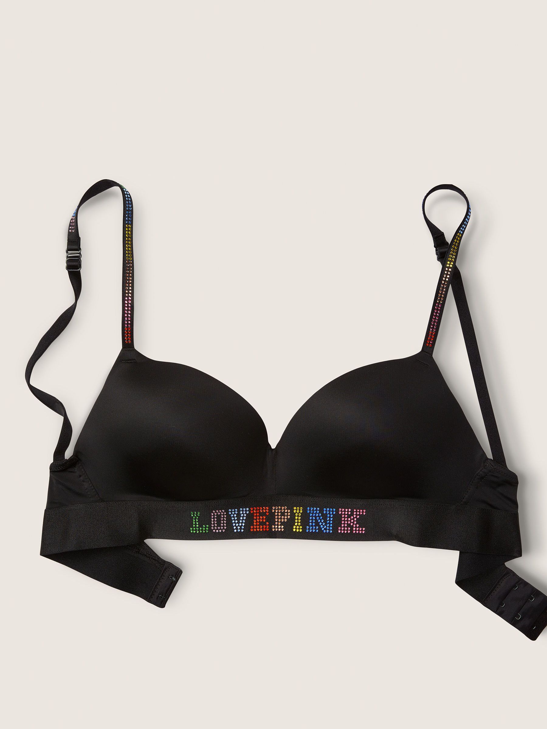 Pure Black Shine Non Wired Push Up Smooth T-Shirt Bra - Image 3 of 5