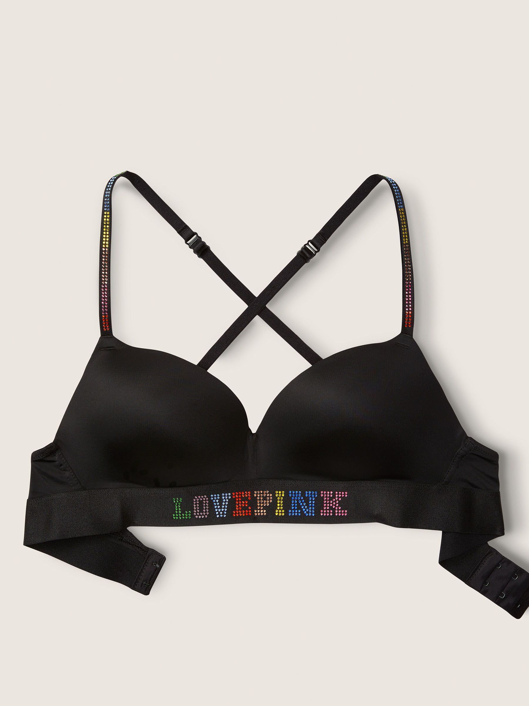 Pure Black Shine Non Wired Push Up Smooth T-Shirt Bra - Image 4 of 5