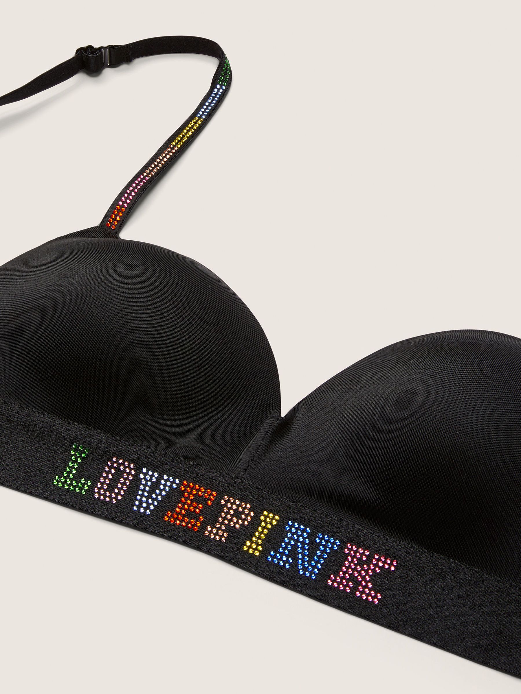 Pure Black Shine Non Wired Push Up Smooth T-Shirt Bra - Image 5 of 5