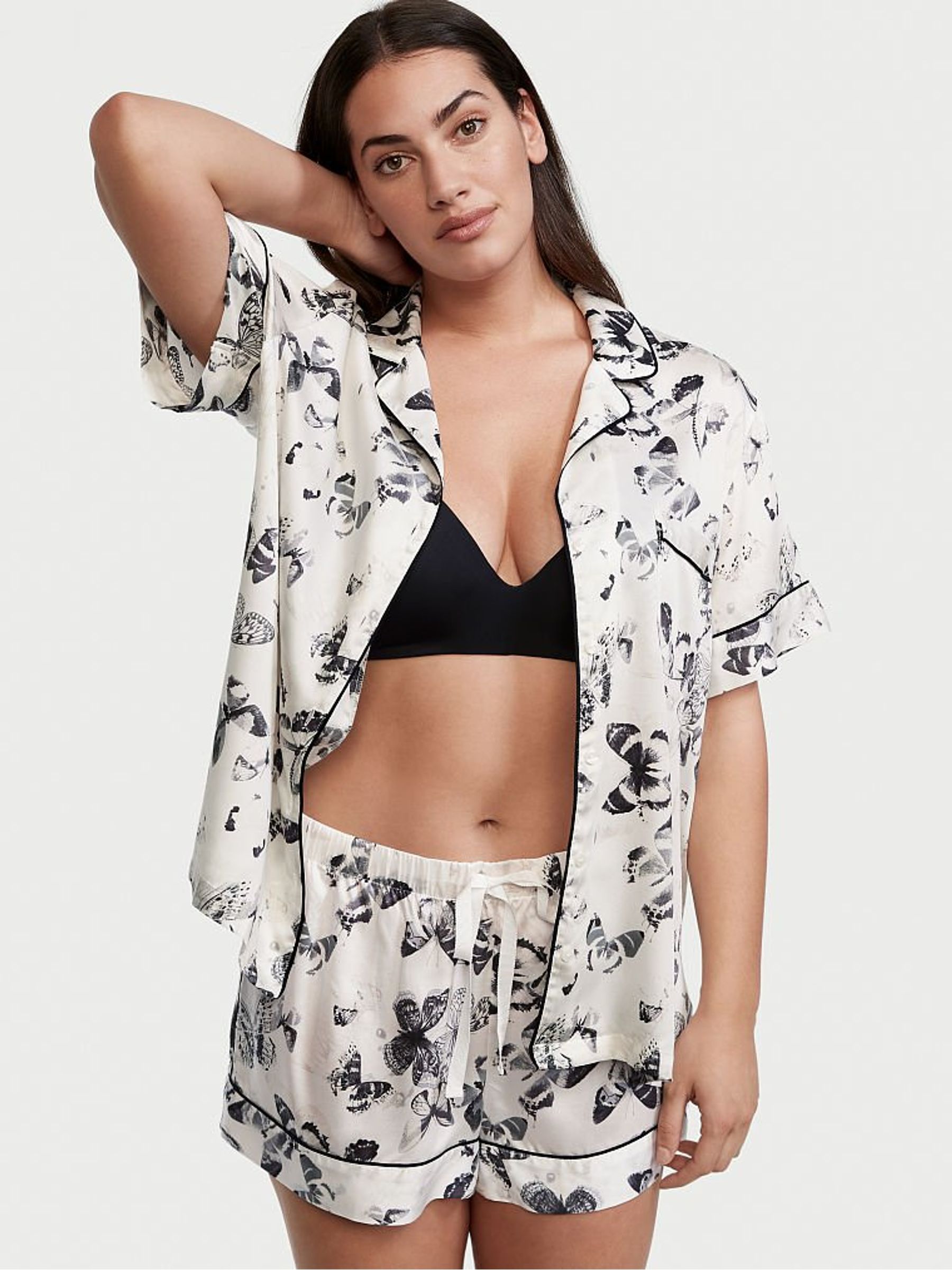 White Butterfly Collared Short Pyjamas - Image 1 of 4