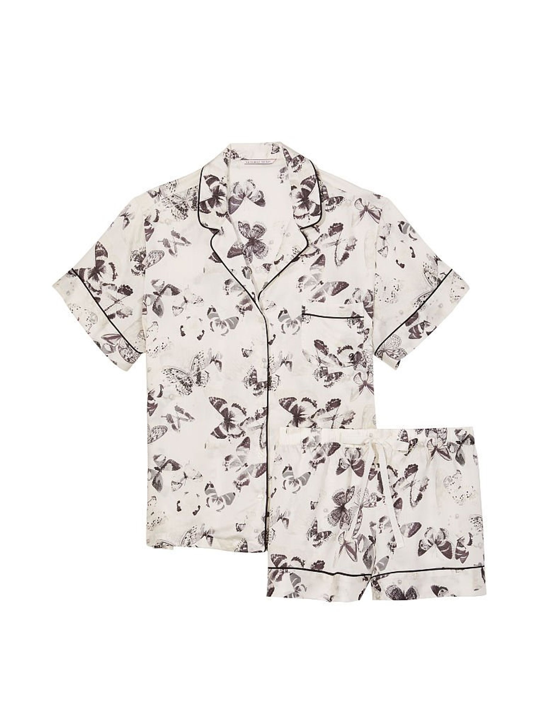 White Butterfly Collared Short Pyjamas - Image 3 of 4