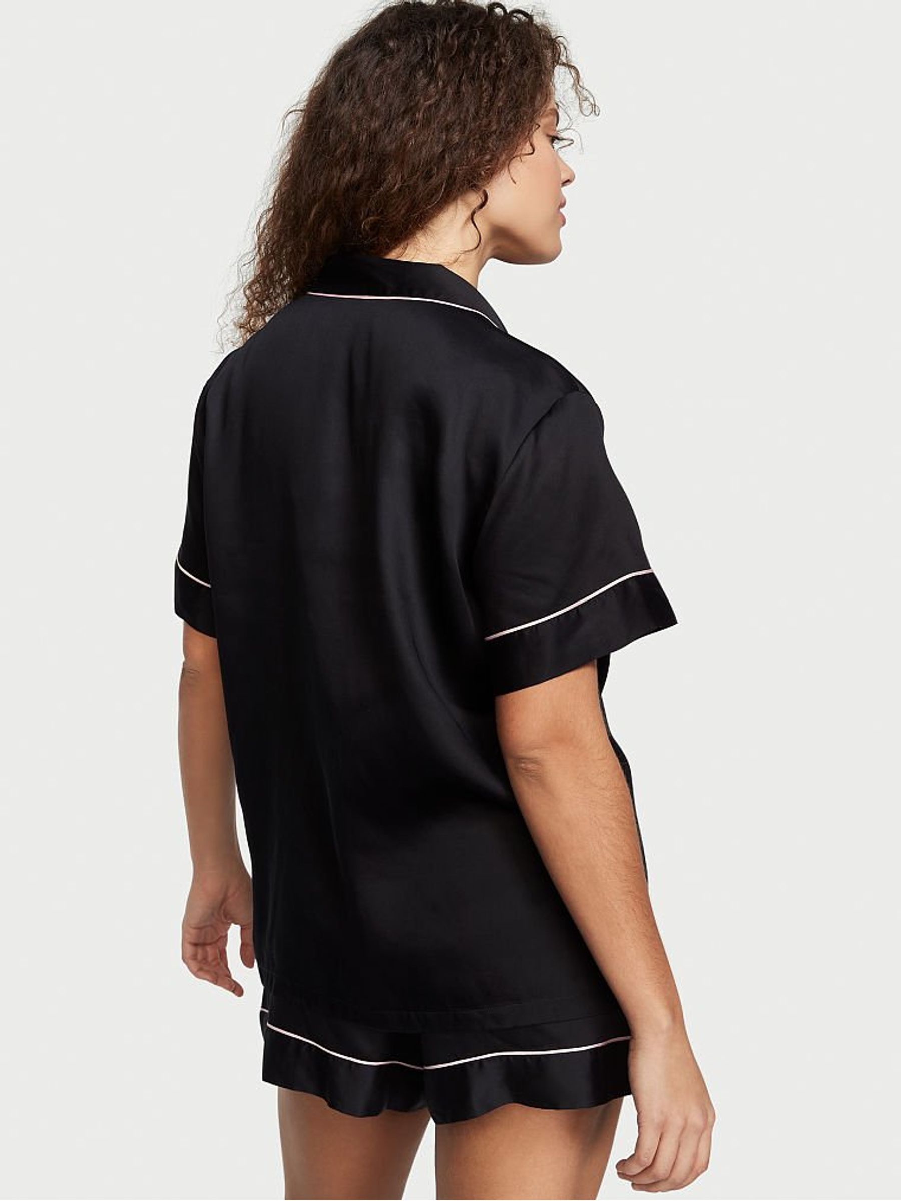 Black Collared Short Pyjamas - Image 2 of 4