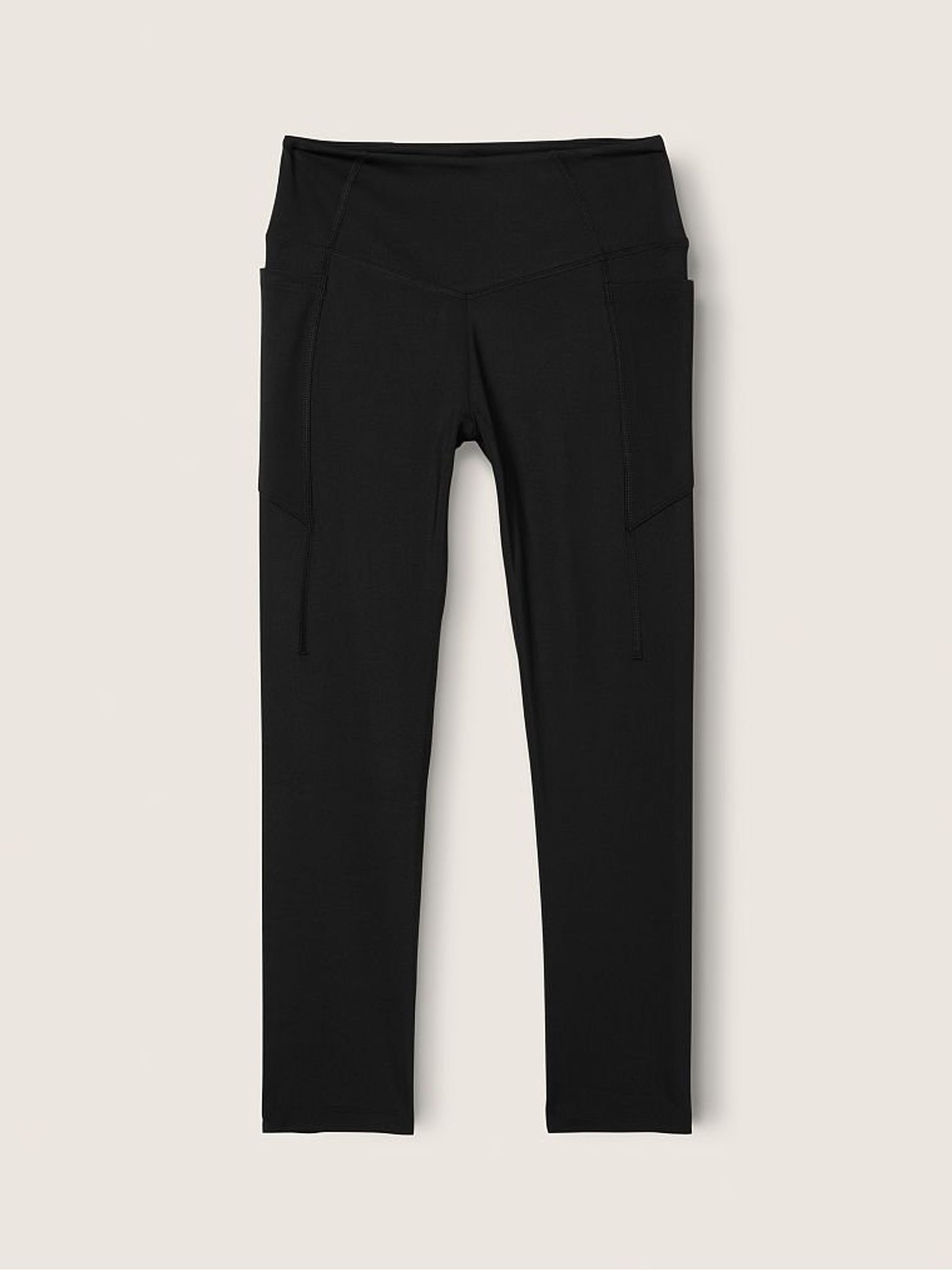 Pure Black Crop High Waist Legging - Image 3 of 4