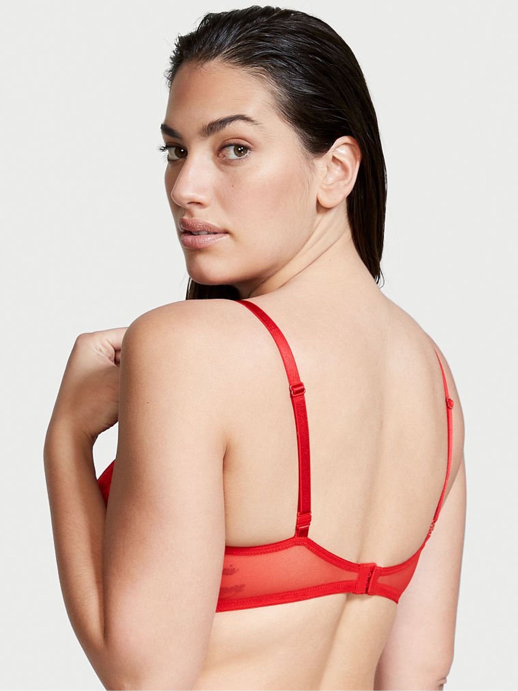 Lipstick Red Lightly Lined T-Shirt Demi Bra - Image 2 of 3