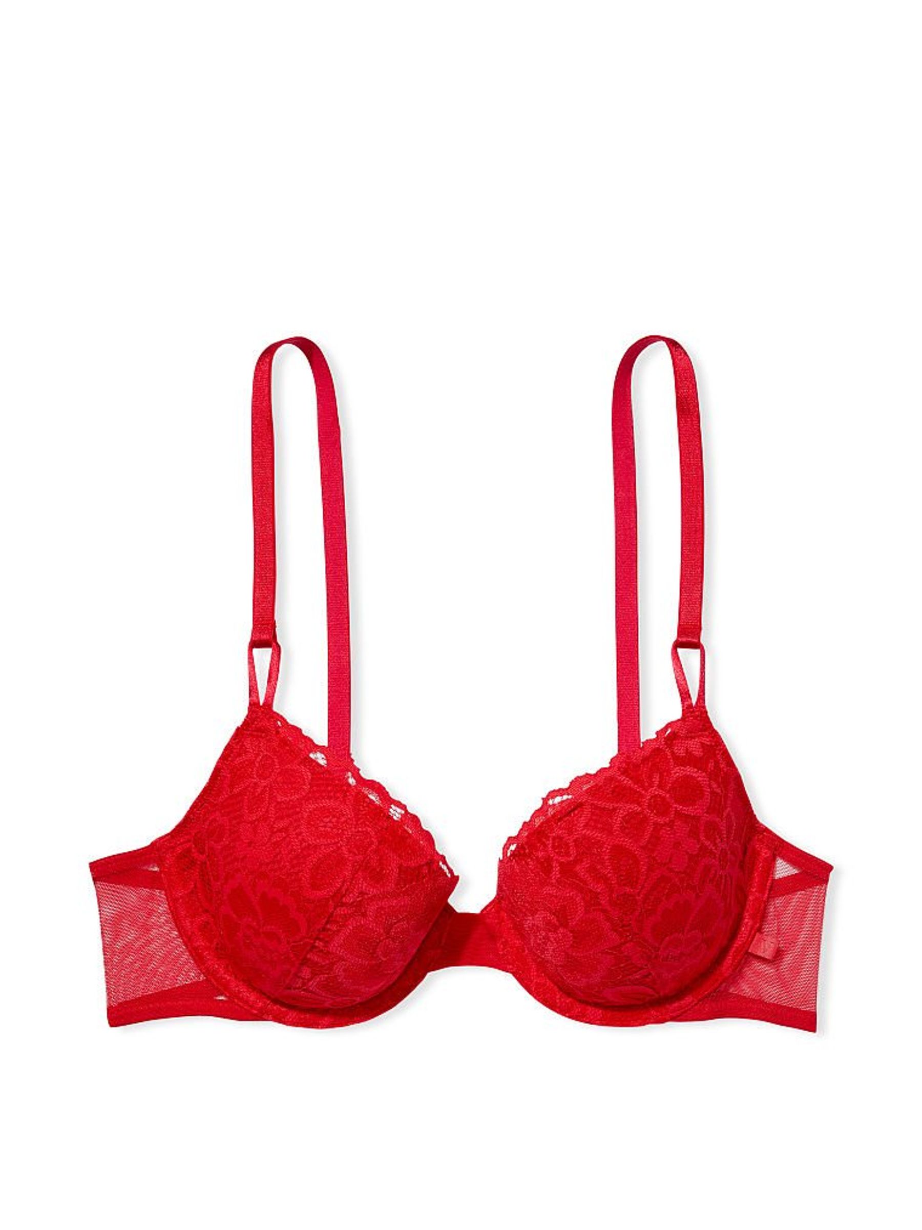 Lipstick Red Lightly Lined T-Shirt Demi Bra - Image 3 of 3
