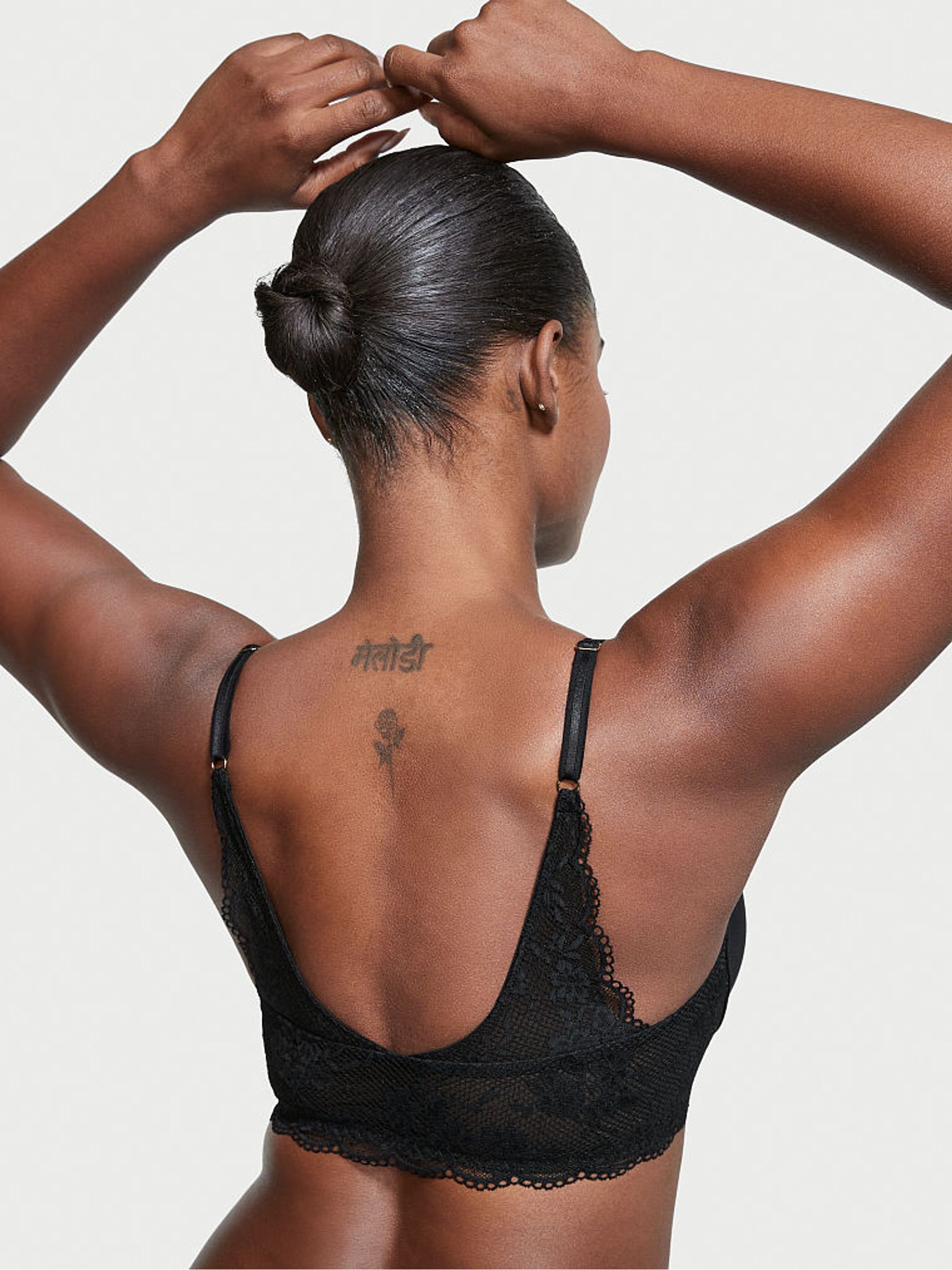 Black Front Fastening Lightly Lined Demi Bra - Image 5 of 7