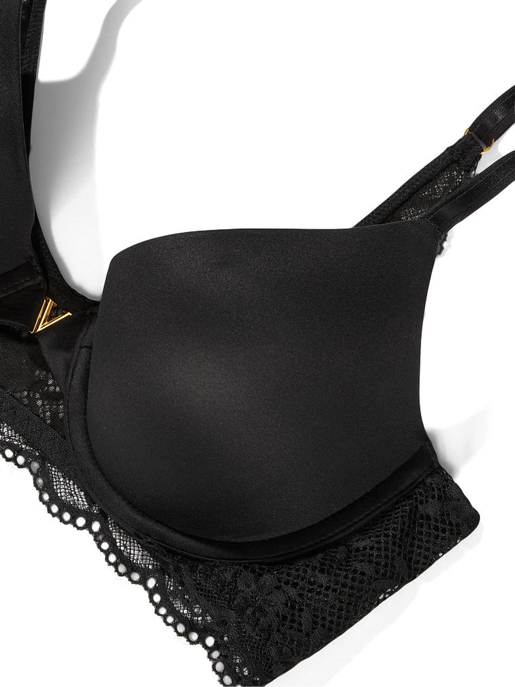 Black Front Fastening Lightly Lined Demi Bra - Image 7 of 7