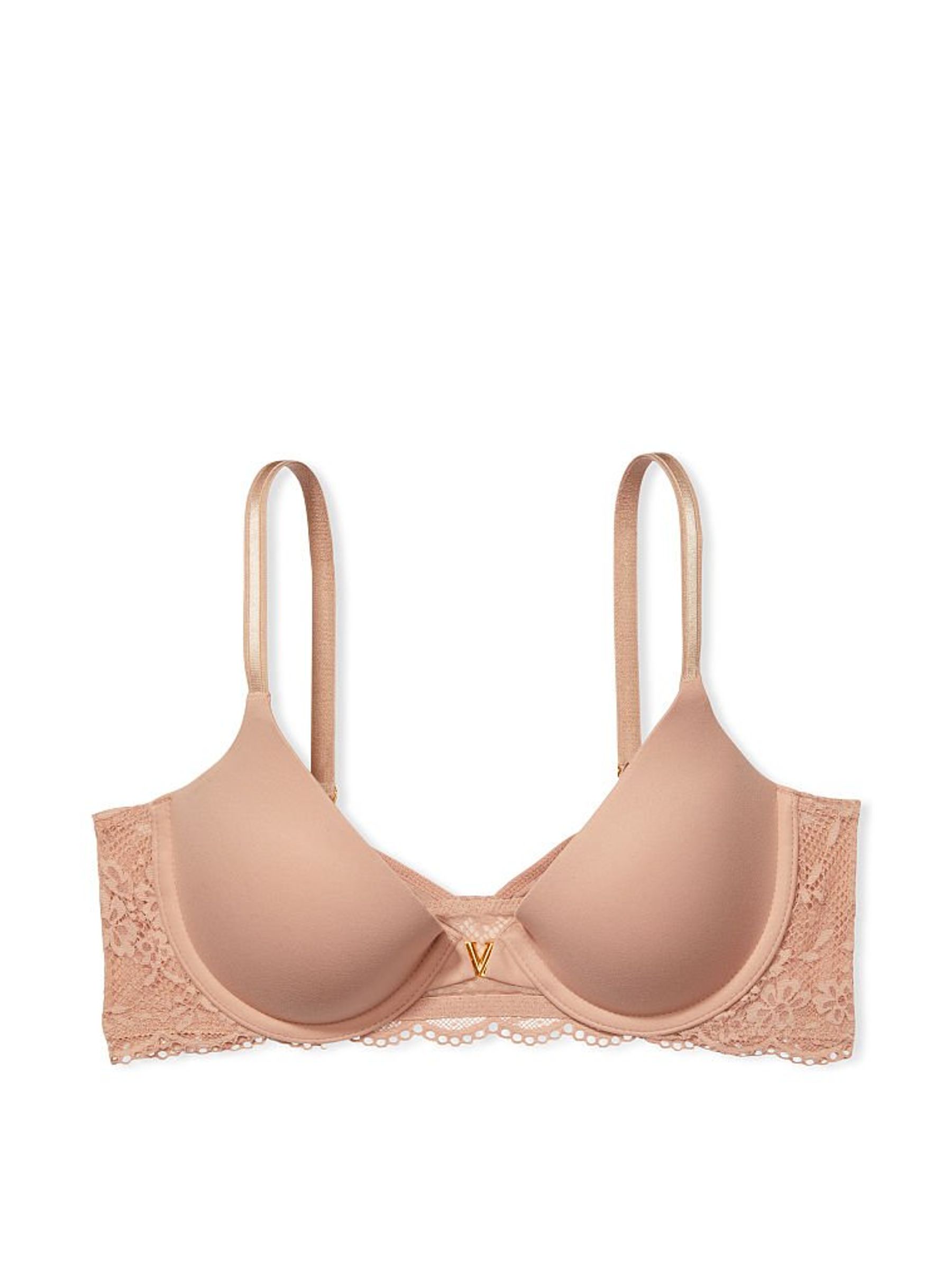 Sweet Nougat Nude Front Fastening Lightly Lined Full Coverage Bra - Image 3 of 4
