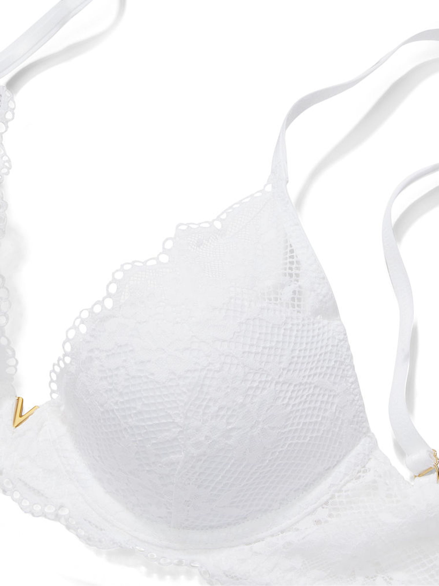 White Plunge Lace Half Pad Plunge Bra - Image 5 of 5