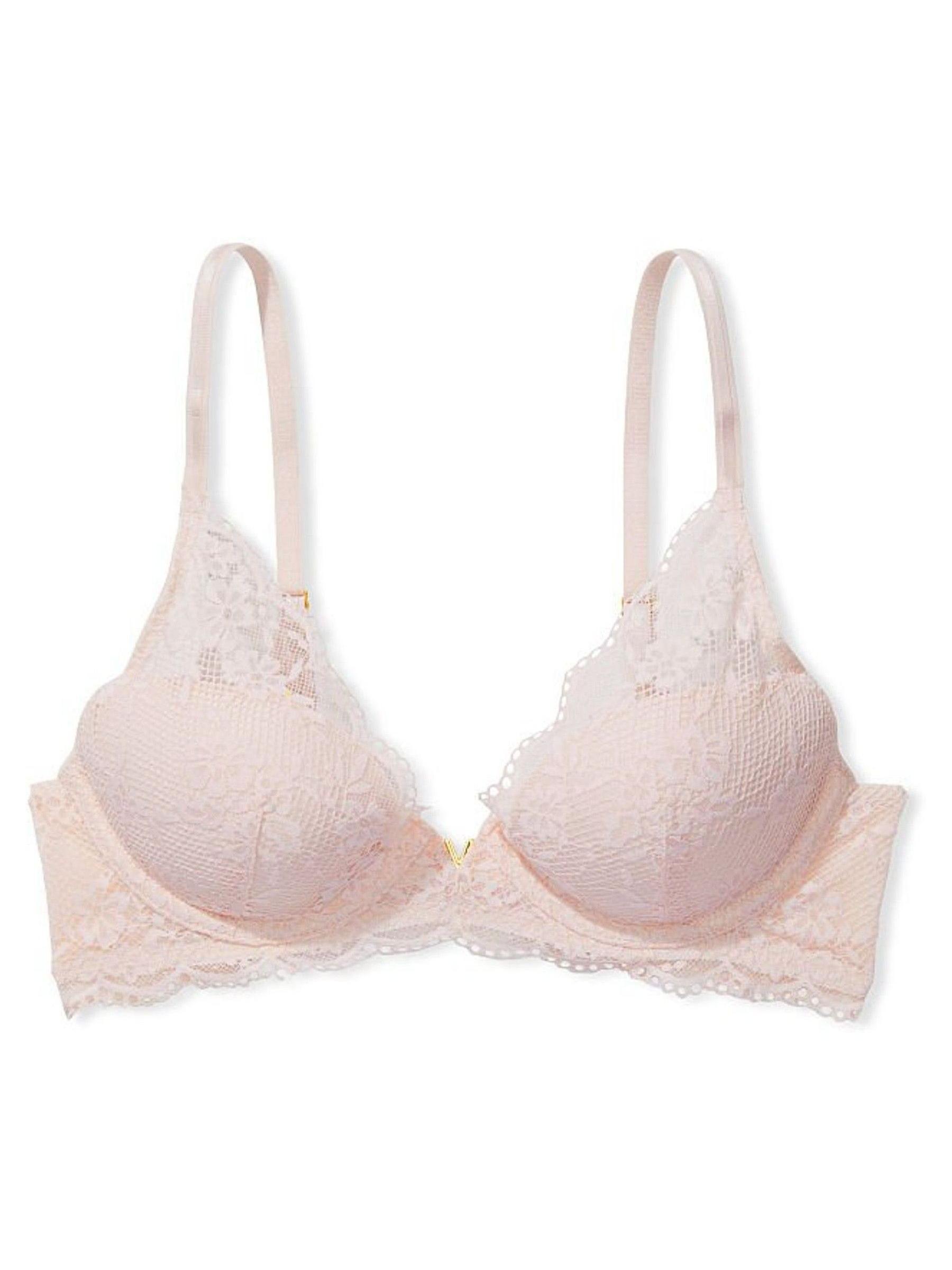 Pink Fizz Lace Plunge Lightly Lined Half Pad Bra - Image 3 of 4