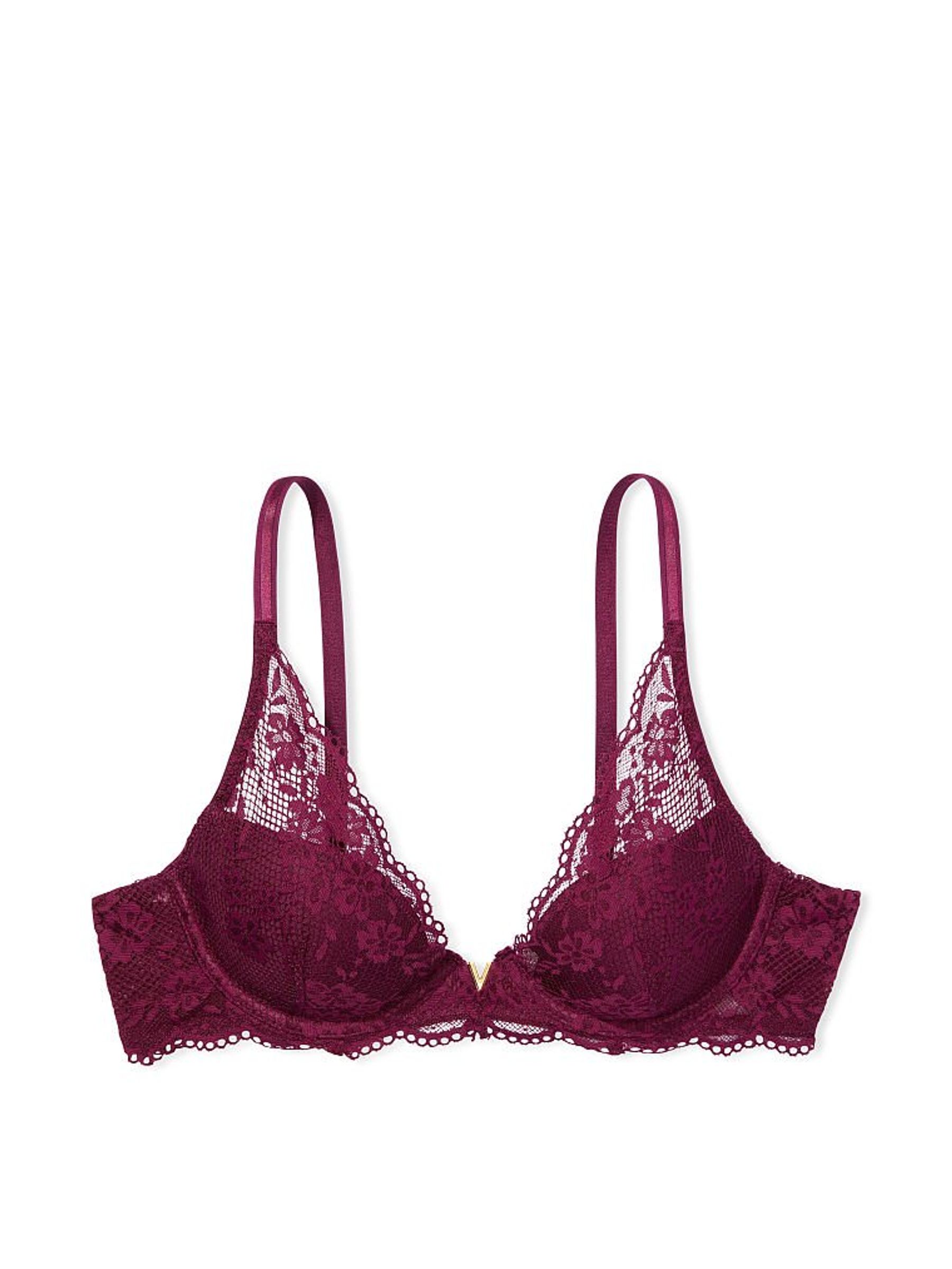 Kir Red Lace Half Pad Plunge Bra - Image 3 of 5