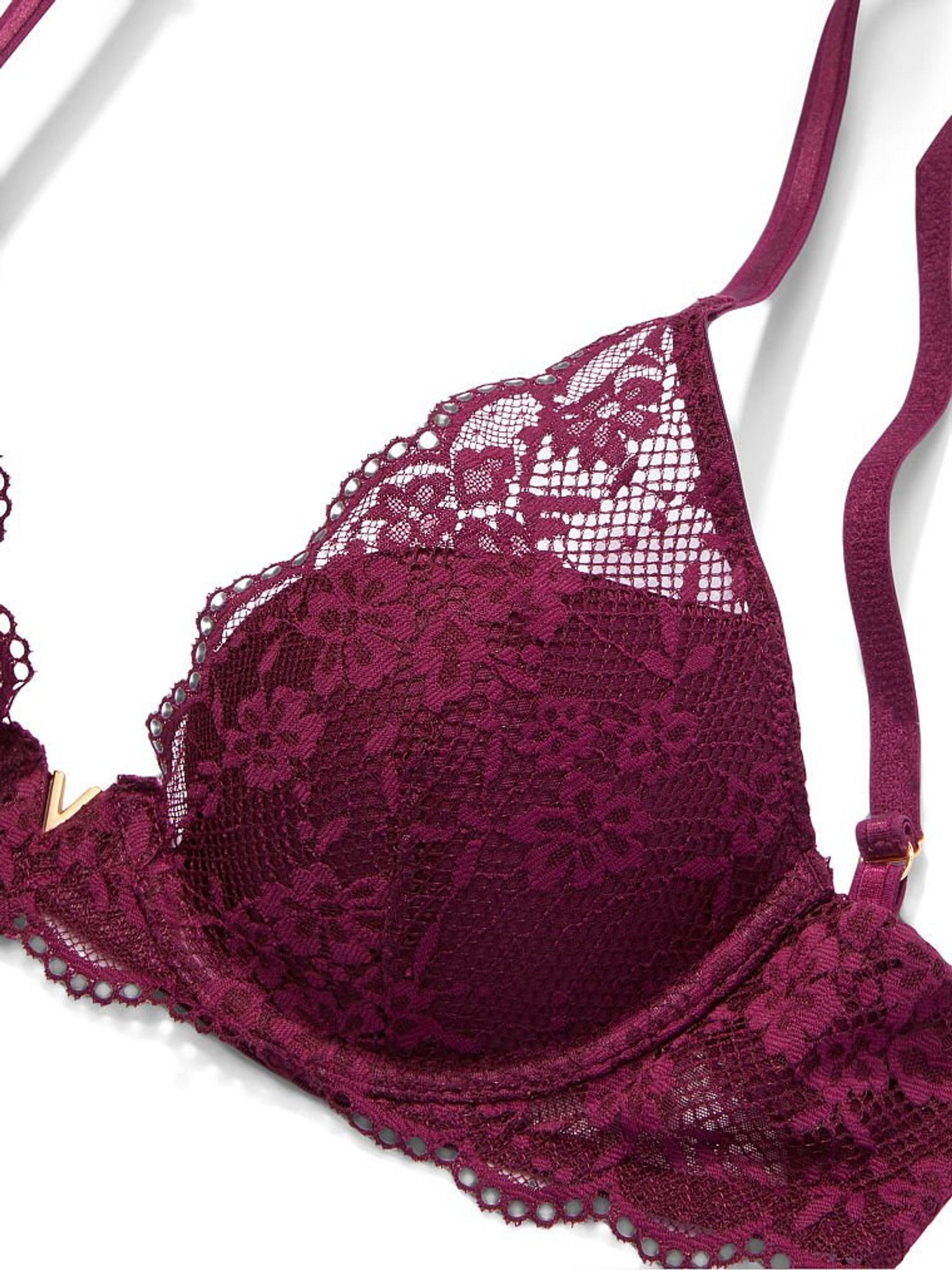 Kir Red Lace Half Pad Plunge Bra - Image 4 of 5