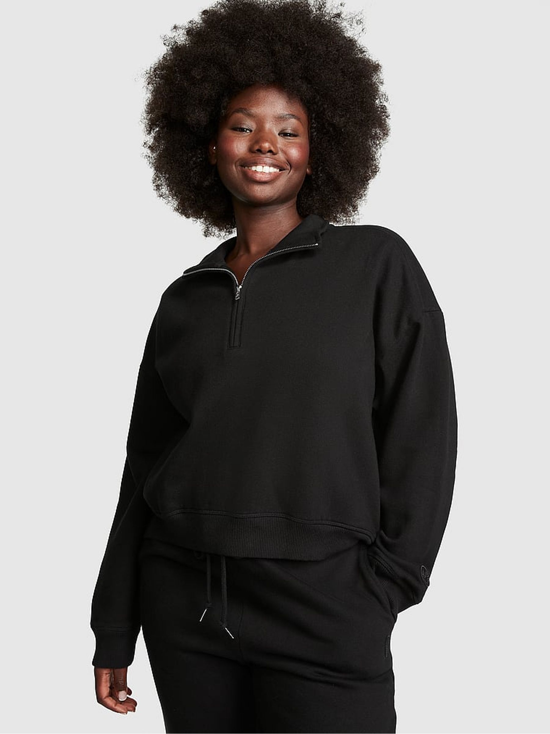 Pure Black Fleece Sweatshirt - Image 1 of 4