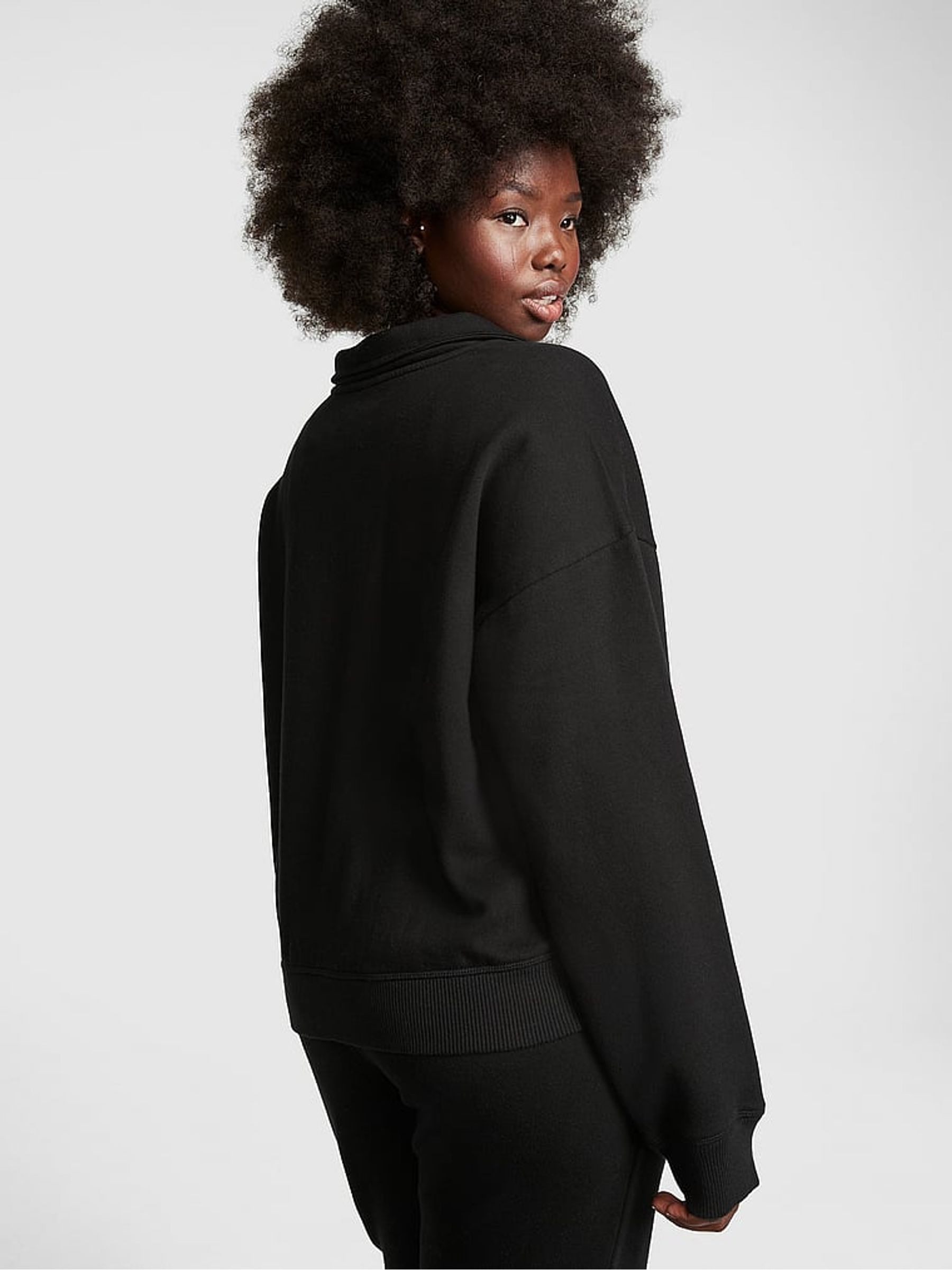 Pure Black Fleece Sweatshirt - Image 2 of 4