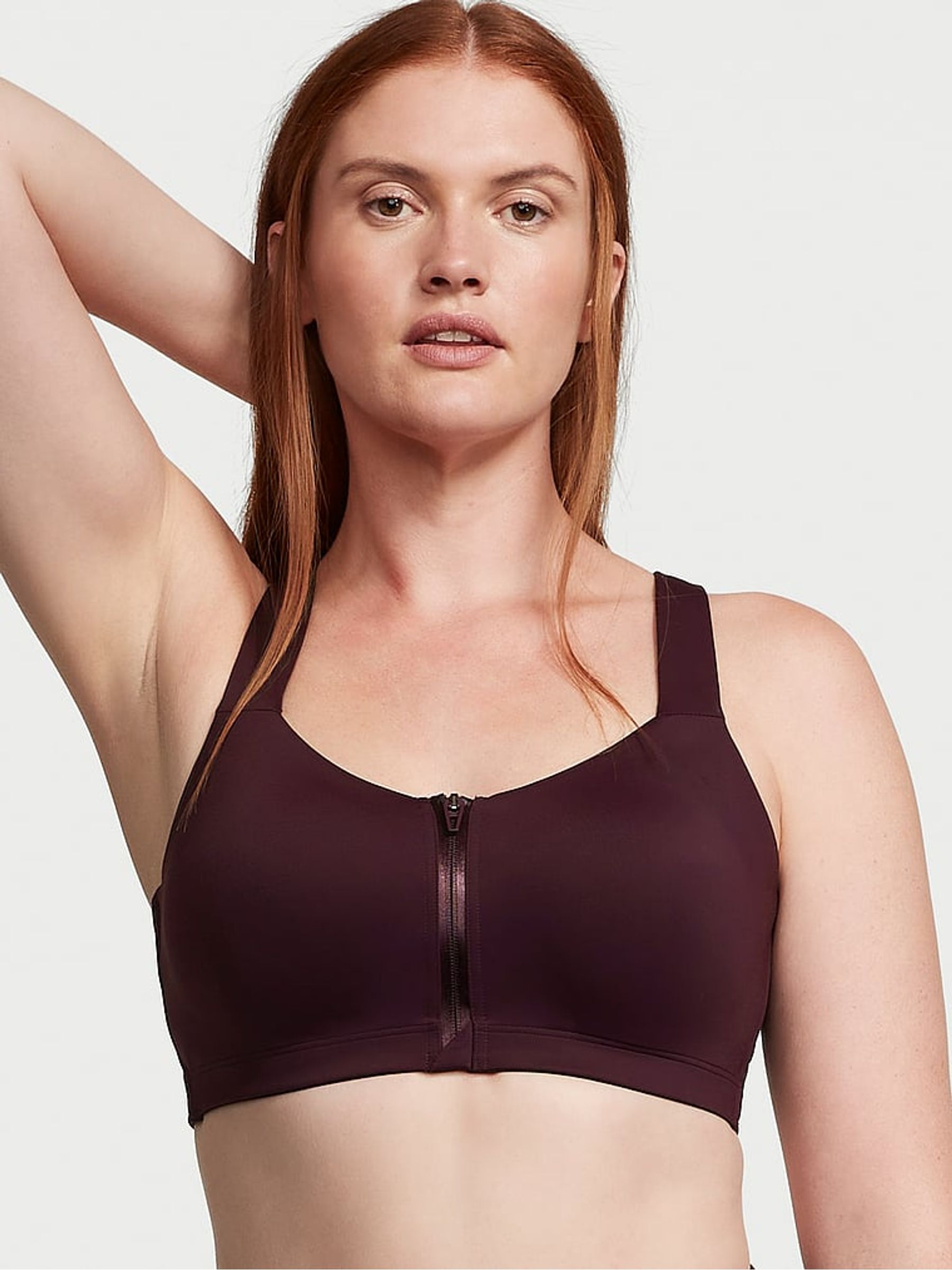 Winter Wine Purple Smooth Front Fastening Wired High Impact Sports Bra - Image 1 of 4