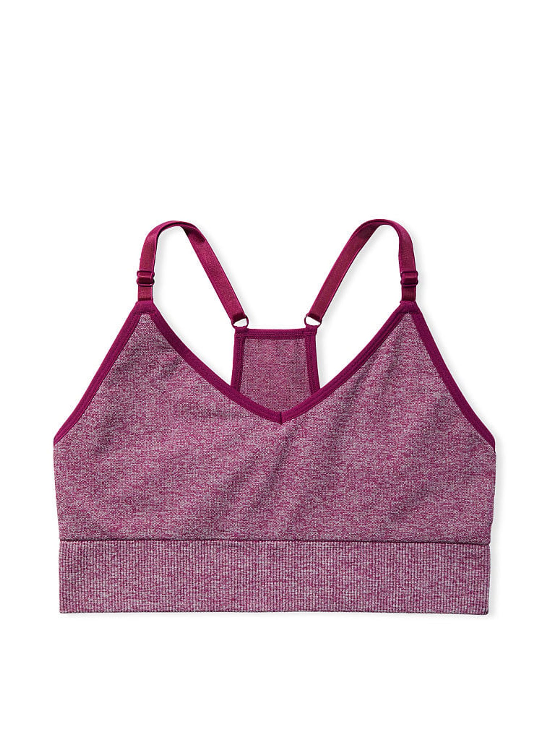 Vivid Magenta Pink Non Wired Lightly Lined Seamless Sports Bra - Image 4 of 4