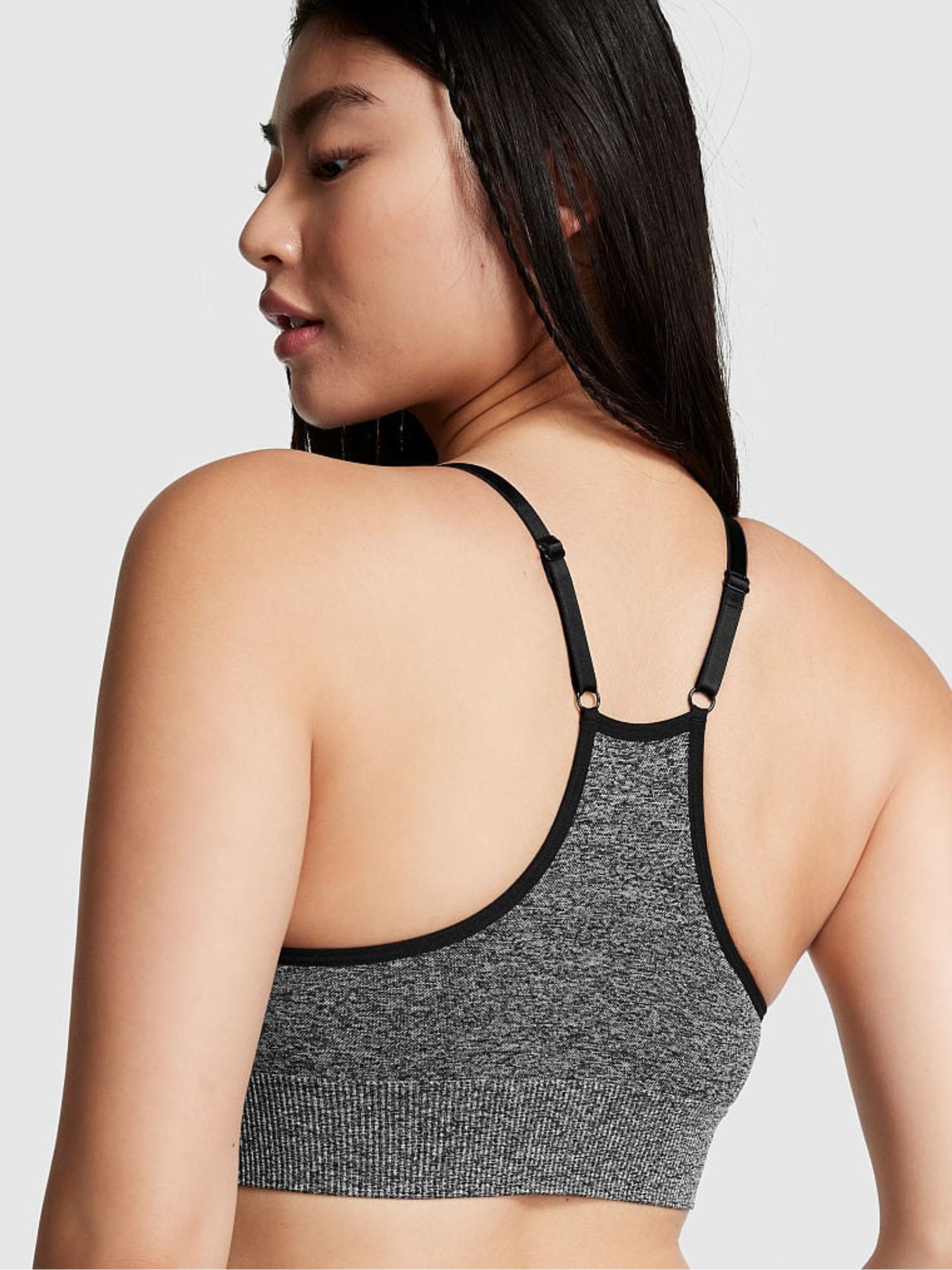 Black Non Wired Lightly Lined Seamless Low Impact Sports Bra - Image 2 of 4