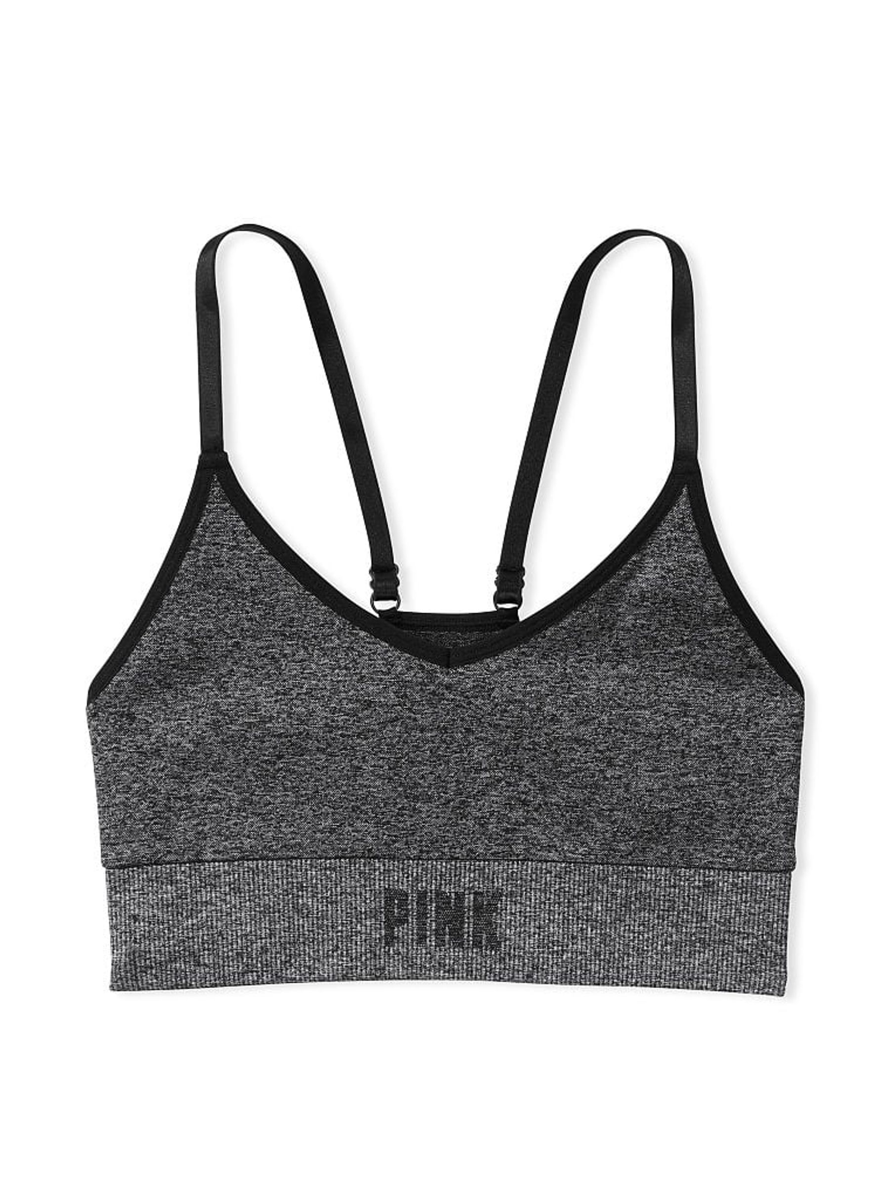Black Non Wired Lightly Lined Seamless Low Impact Sports Bra - Image 4 of 4