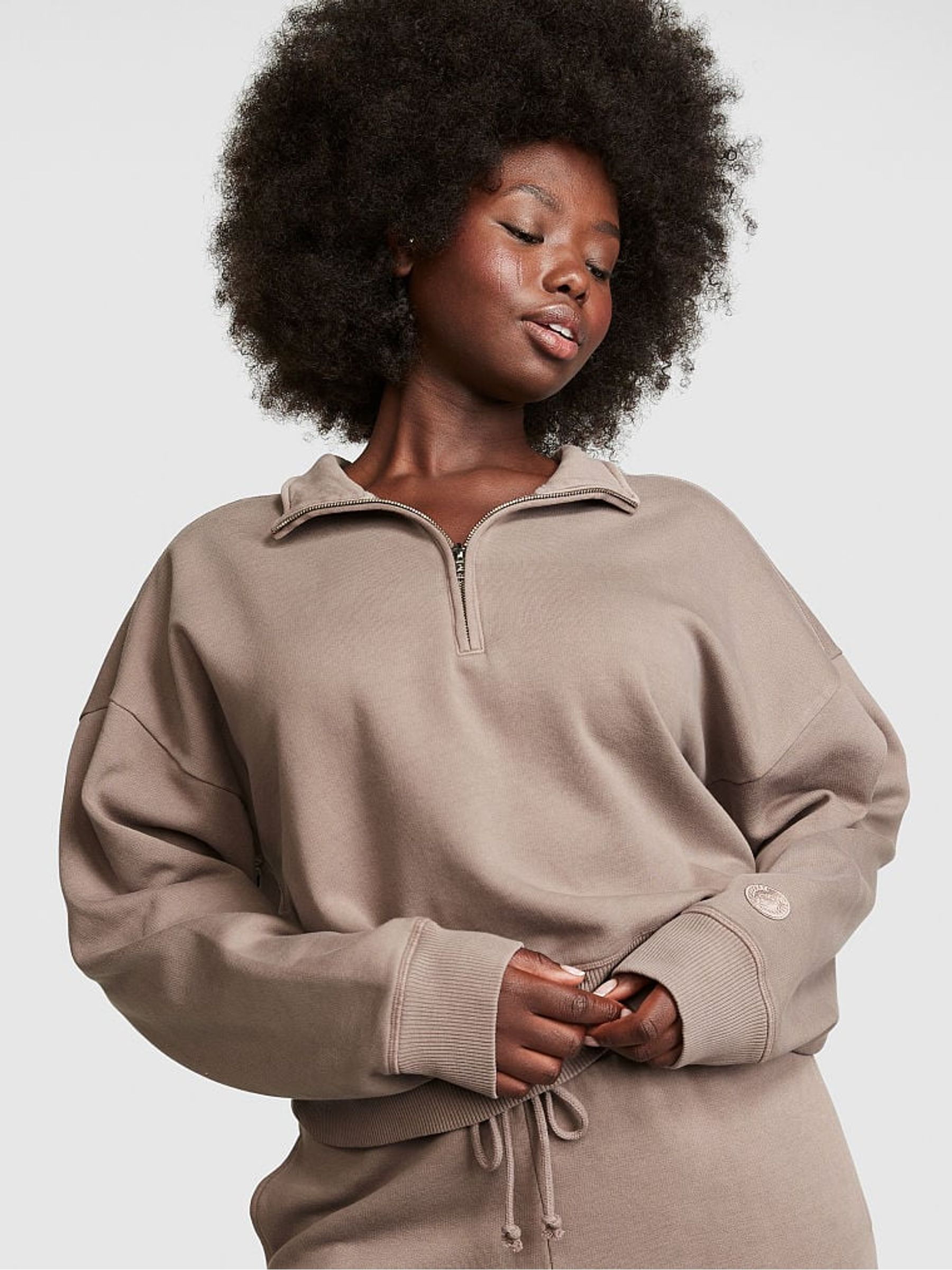 Iced Coffee Brown Fleece Sweatshirt - Image 1 of 4
