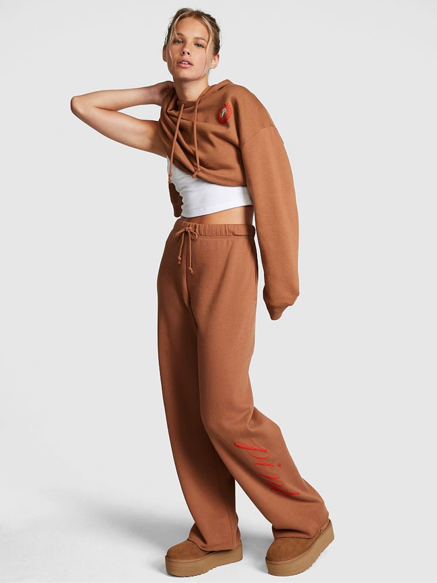 Caramel Kiss Brown Cropped Hoodie - Image 3 of 4