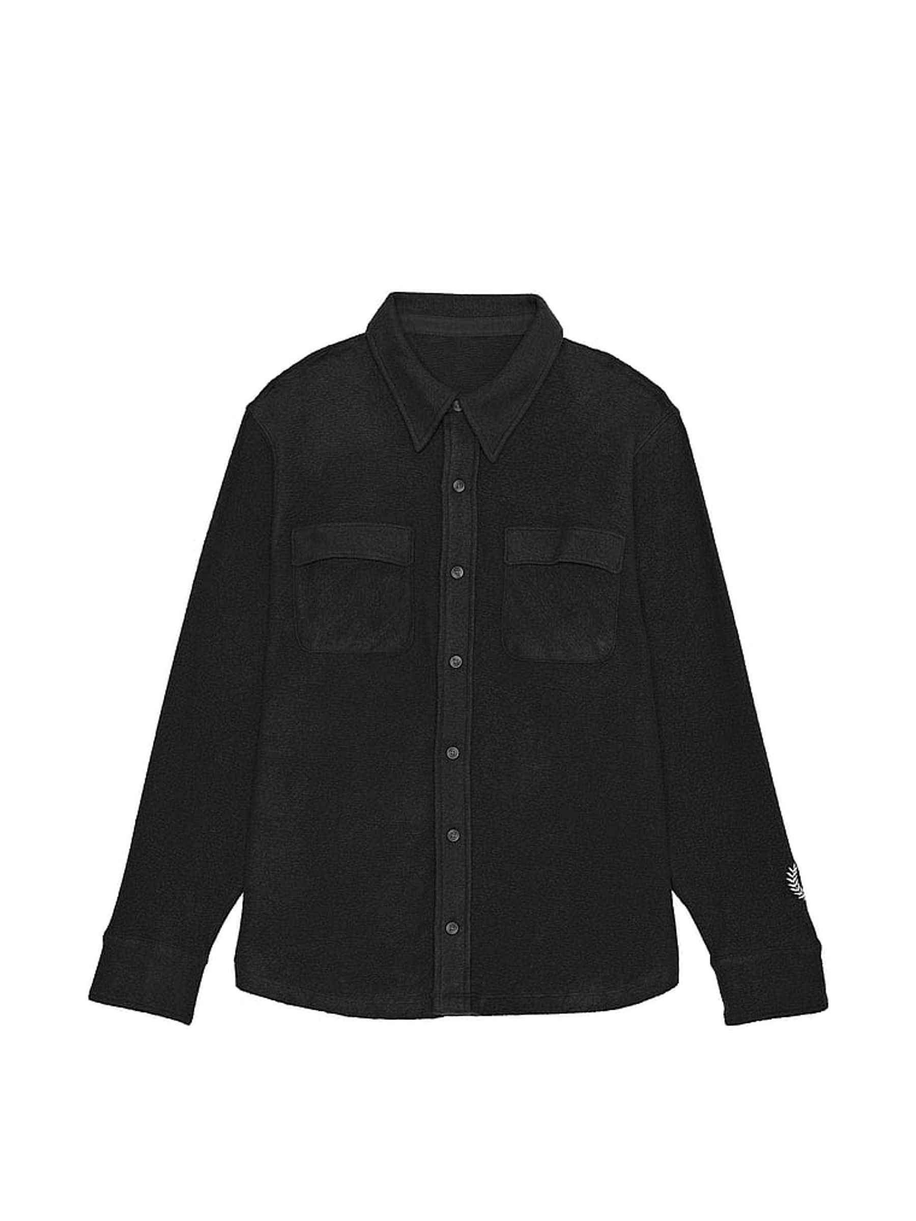Black Reverse Fleece Shacket - Image 3 of 3