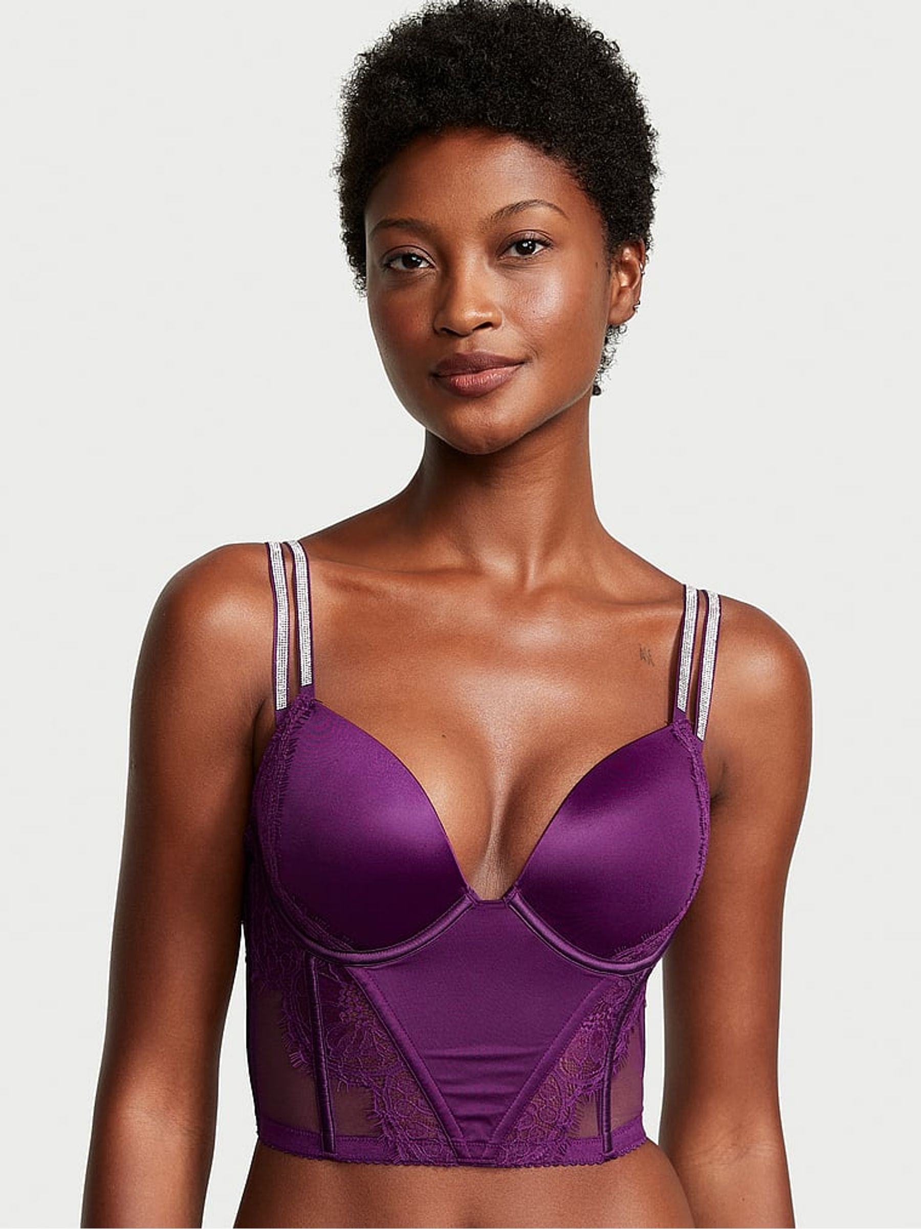 Grape Soda Purple Double Shine Strap Bra Top - Image 1 of 3