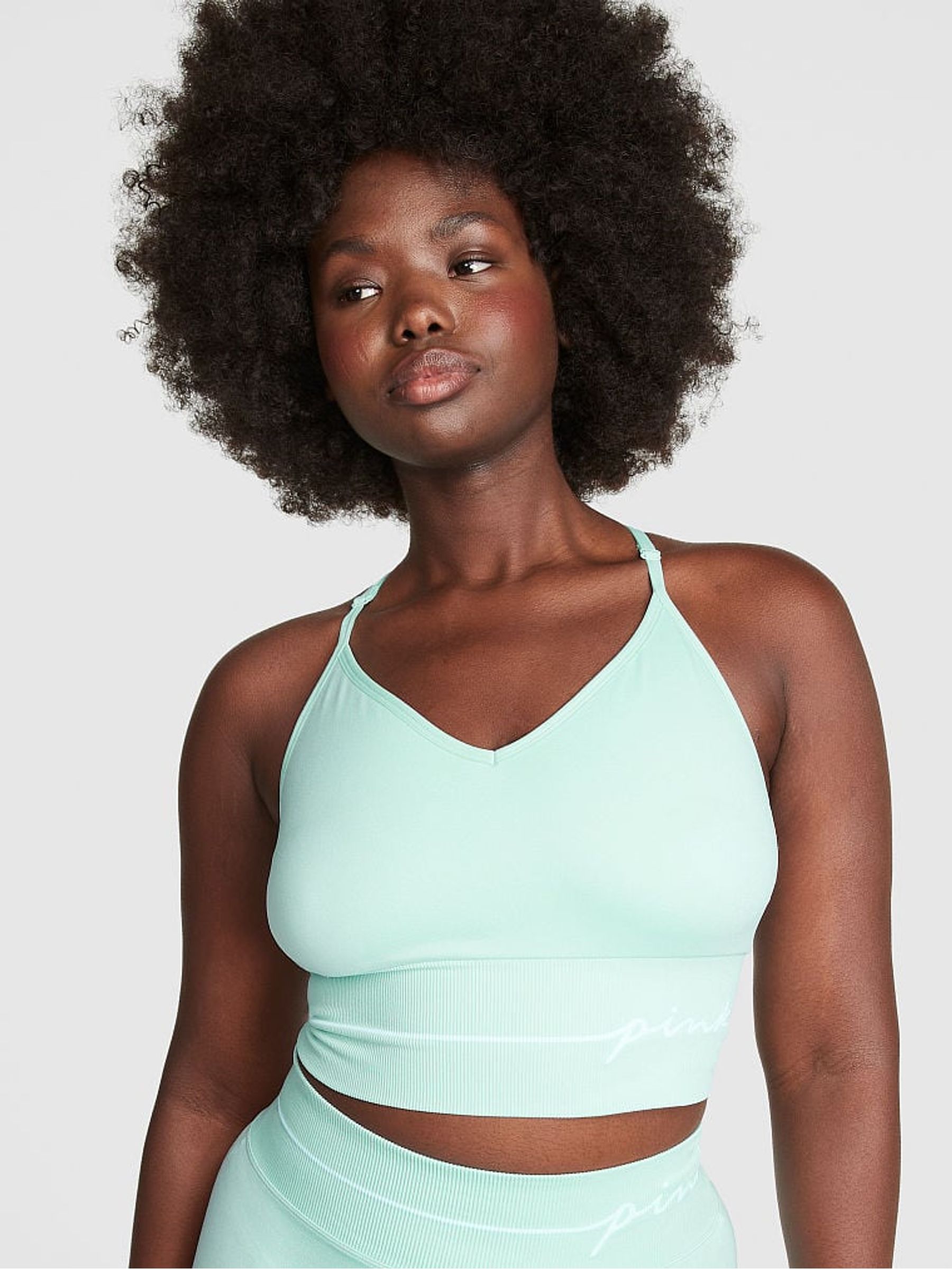 Opal Blue Cropped Sports Bra - Image 1 of 4