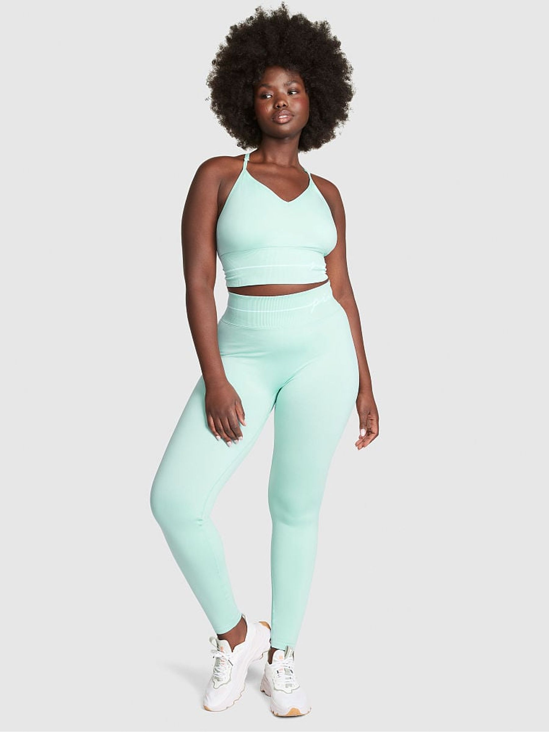 Opal Blue Cropped Sports Bra - Image 3 of 4