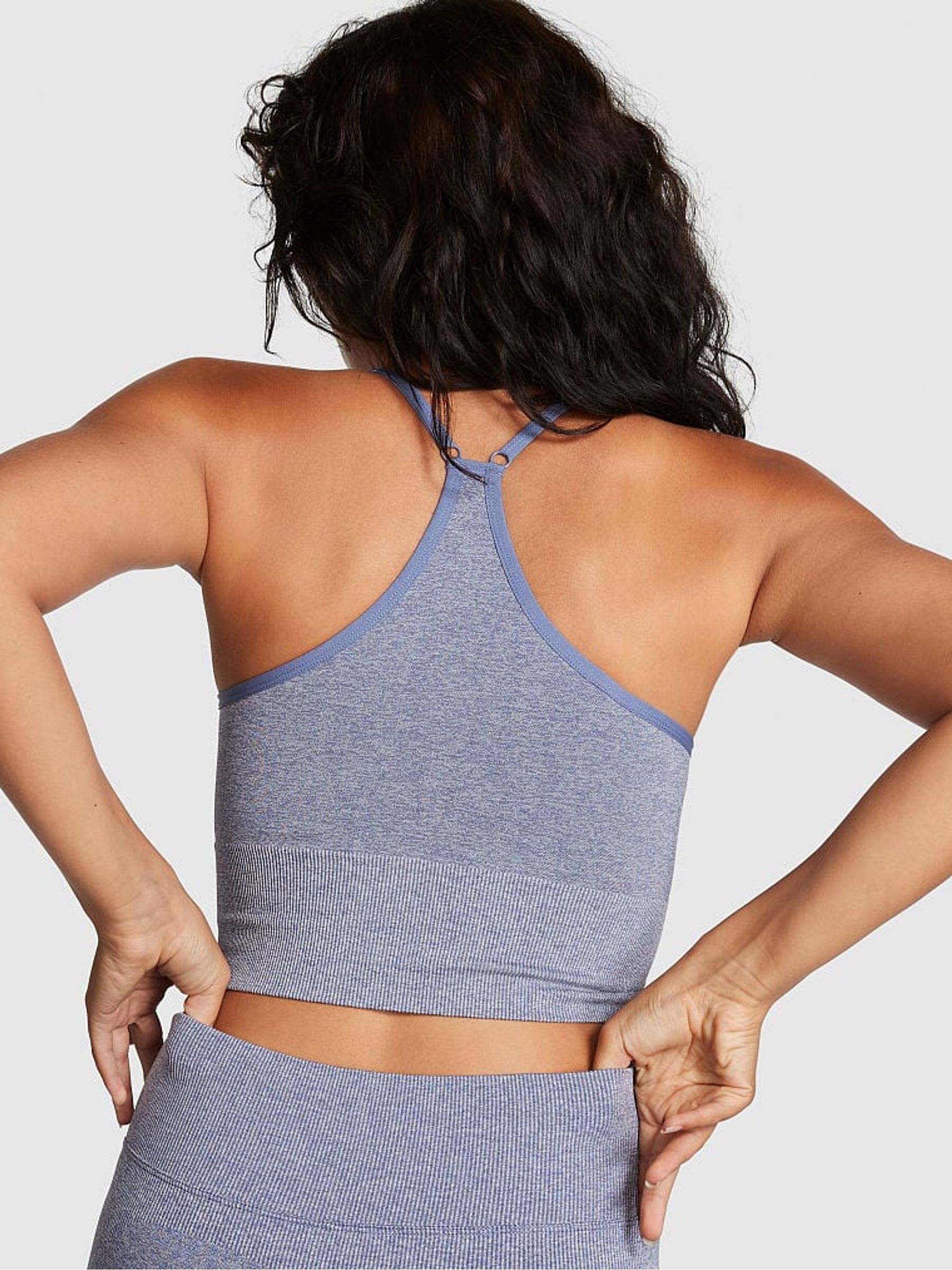 Dusty Iris Marl Blue Cropped Sports Bra - Image 2 of 4