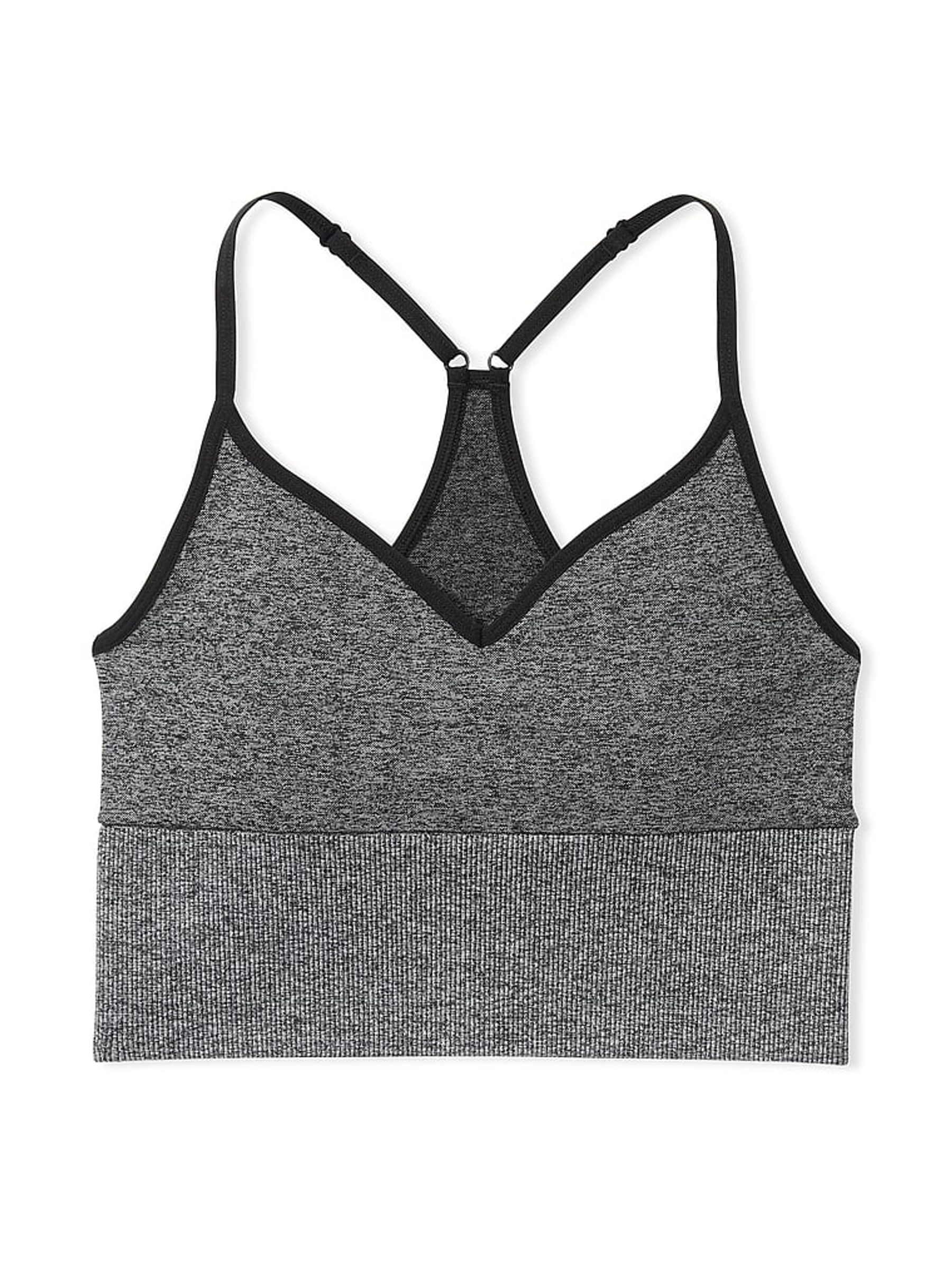 Pure Black Marl Cropped Low Impact Sports Bra - Image 2 of 2