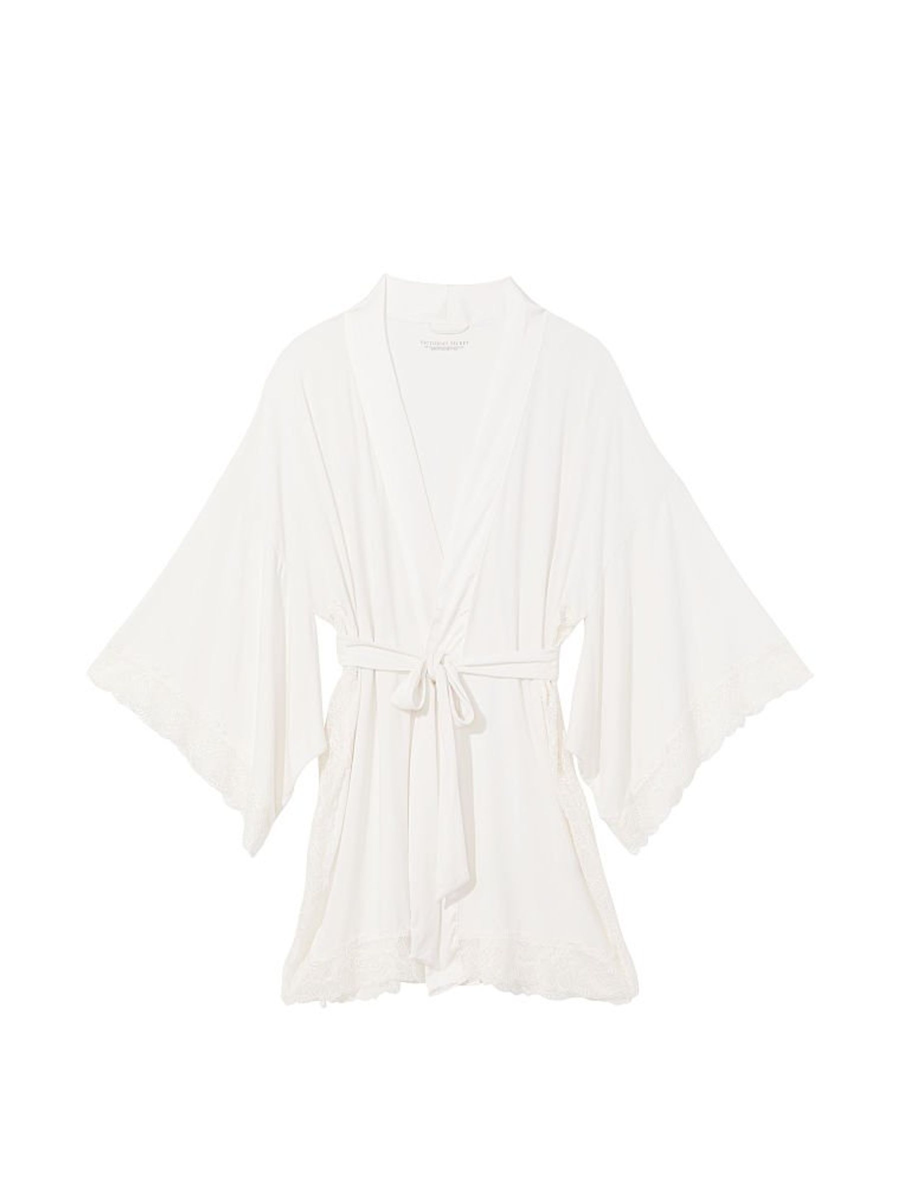 Coconut White Modal Lace Robe - Image 3 of 3