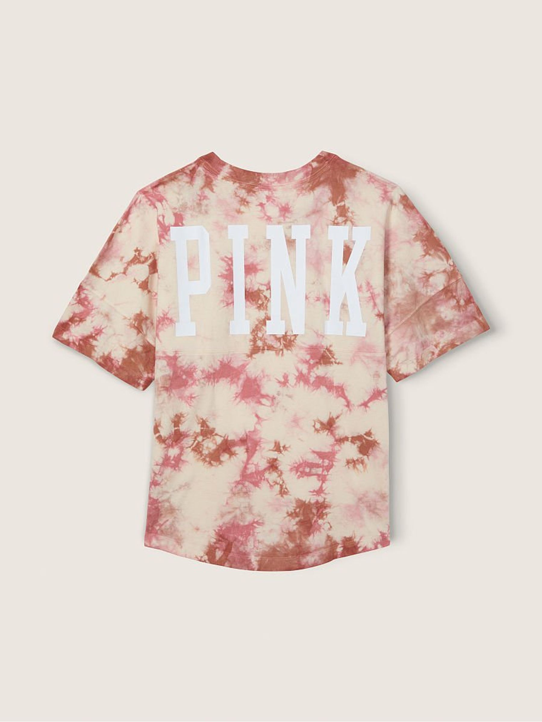 Light Ivory Pink Varsity Short Sleeve Crew T-Shirt - Image 2 of 3