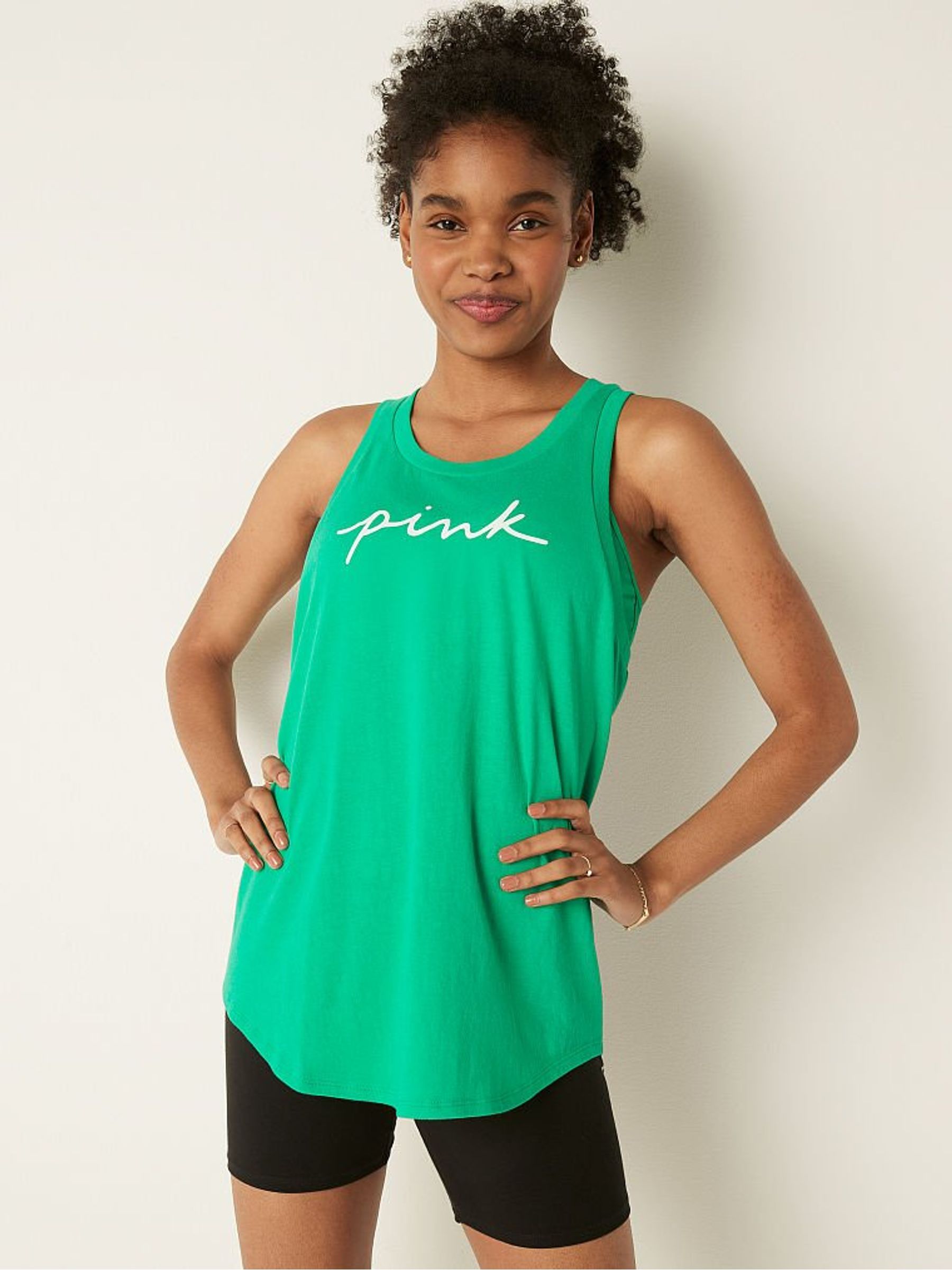 Electric Green Script Logo Everyday Tank - Image 1 of 5