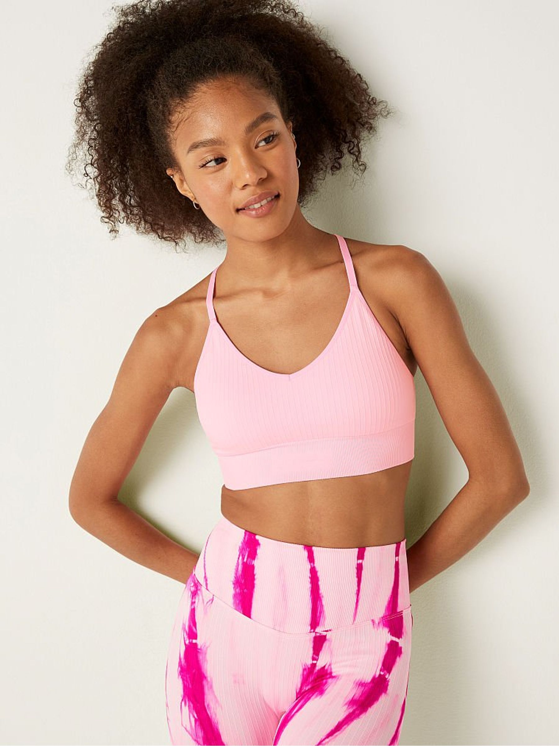 Daisy Pink Seamless Lightly Lined Low Impact Sports Bra - Image 1 of 1
